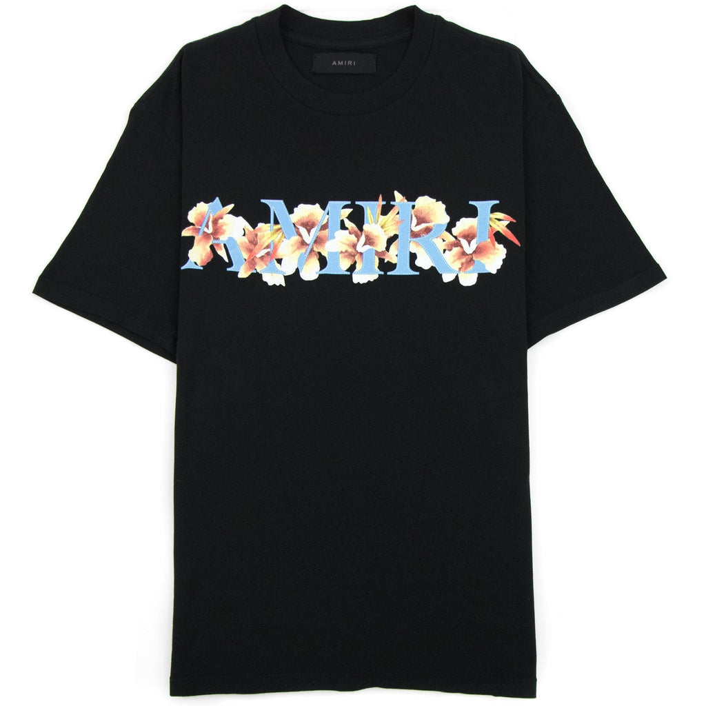 Amiri Hibiscus Logo Tee Black
