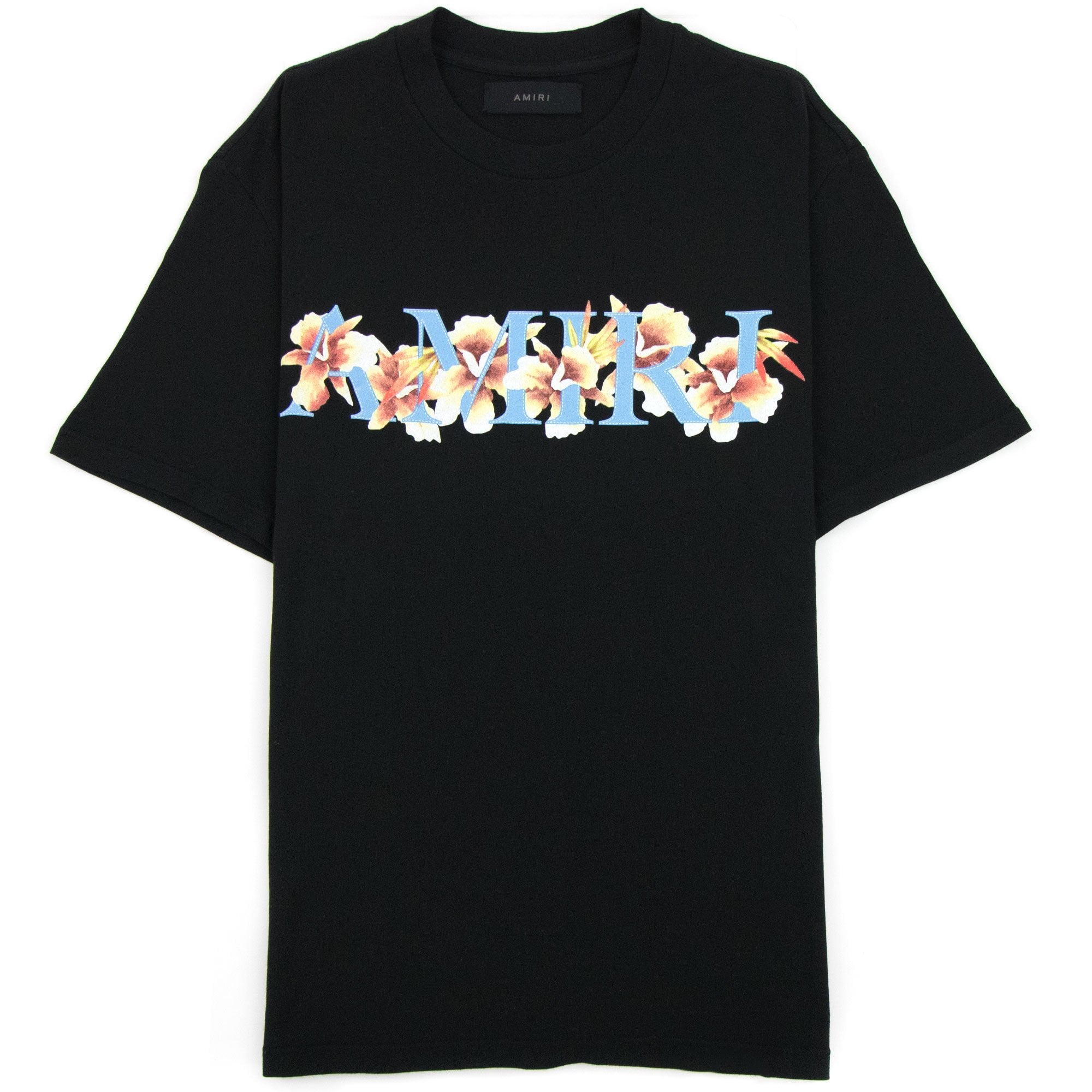 Amiri Hibiscus Logo Tee Black