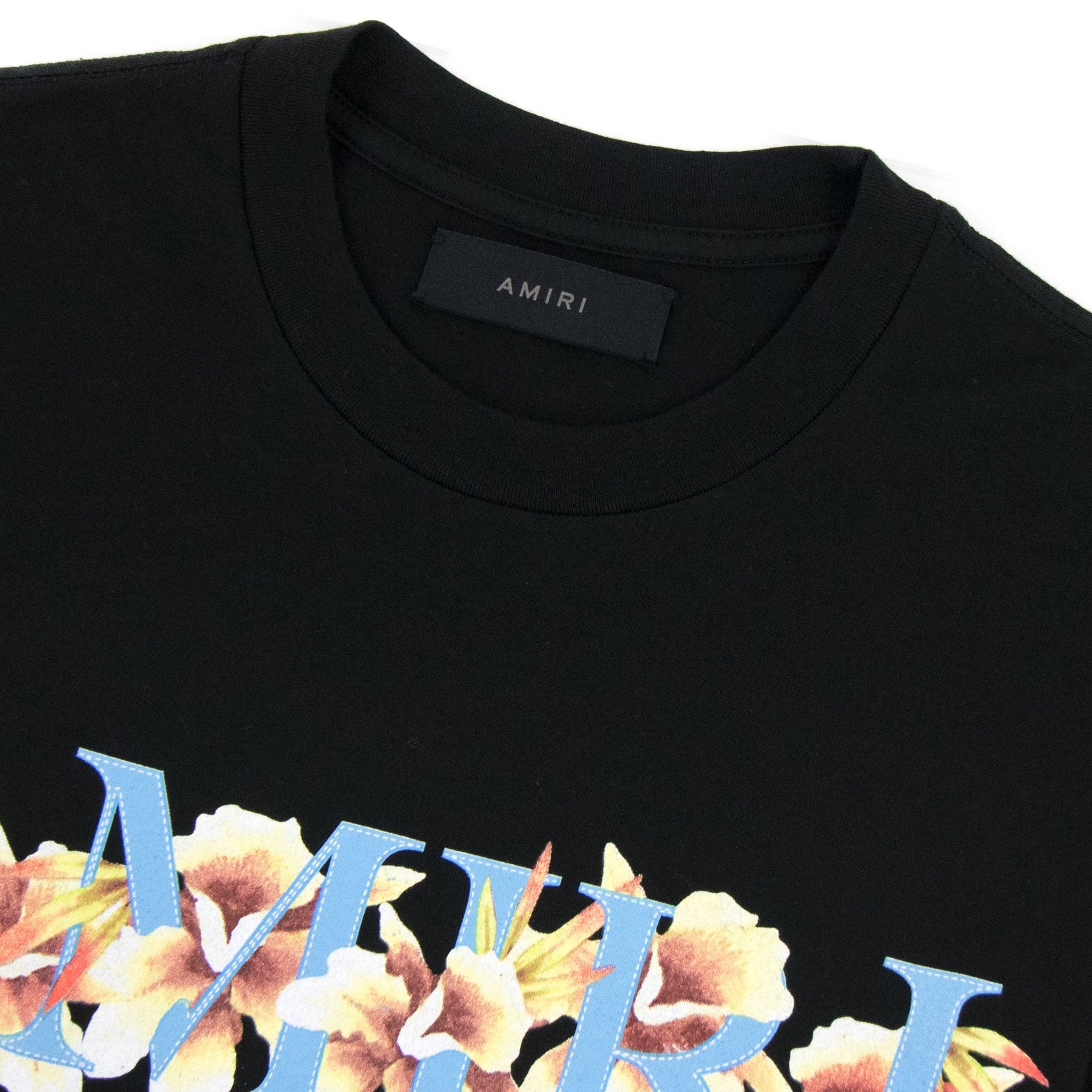 Amiri Hibiscus Logo Tee Black