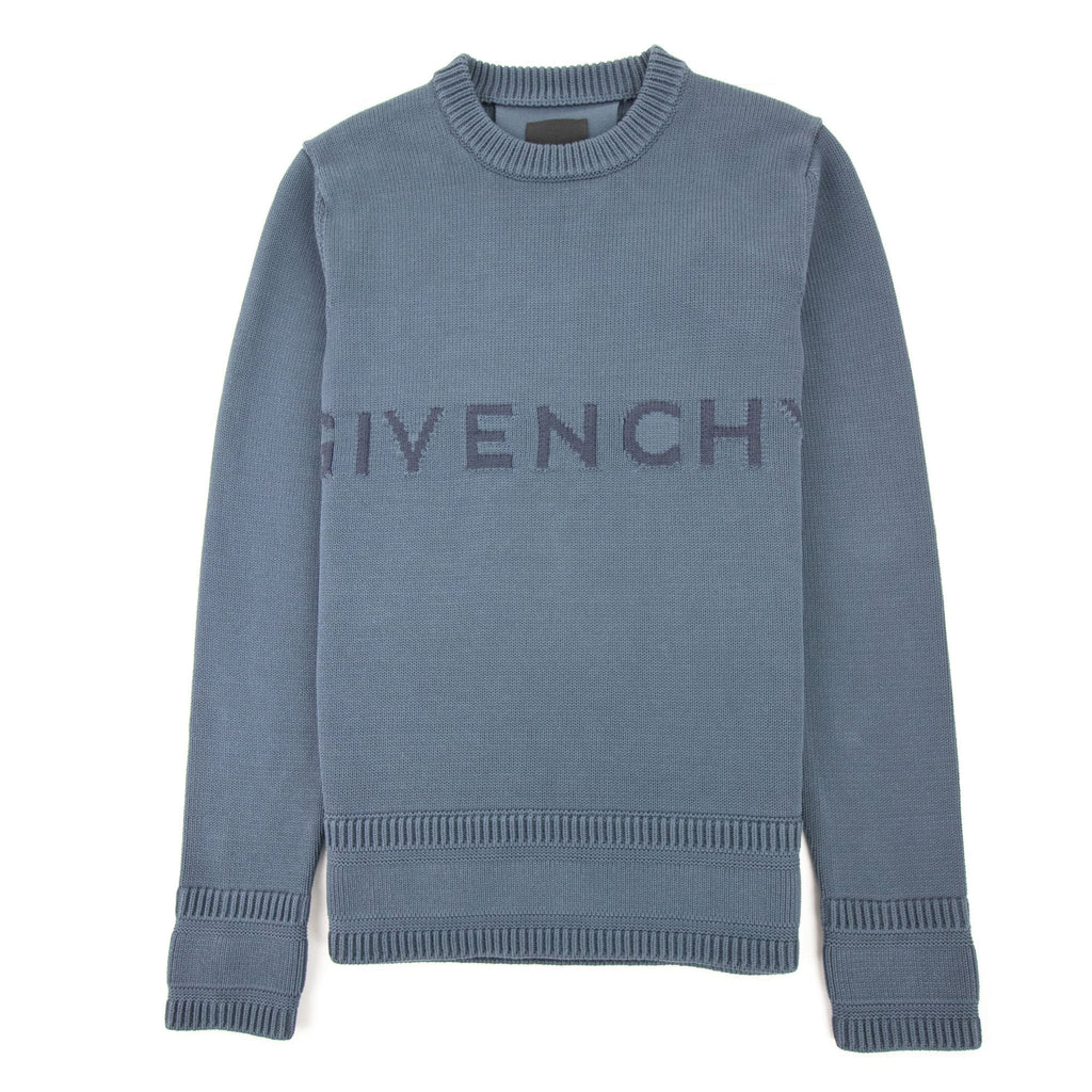 Givenchy 4g Cotton Knit Sweater Blue 464