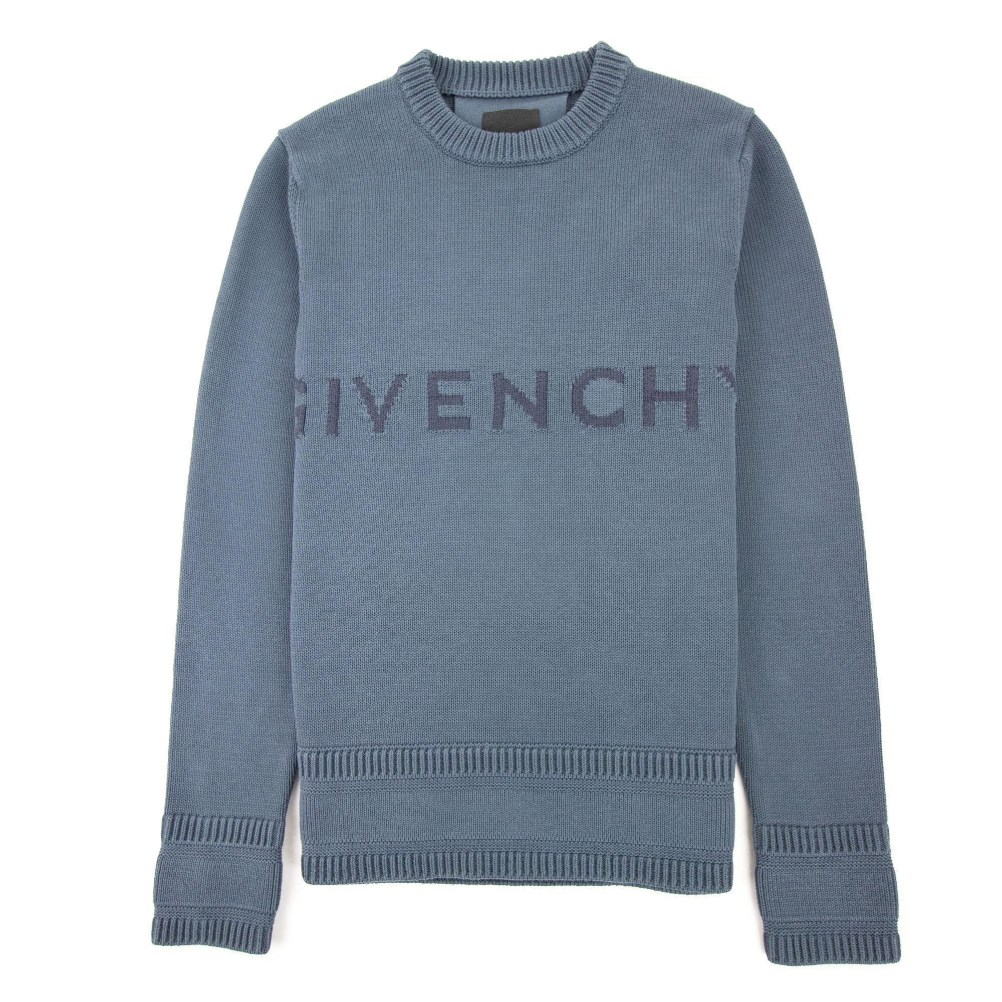 Givenchy 4g Cotton Knit Sweater Blue 464