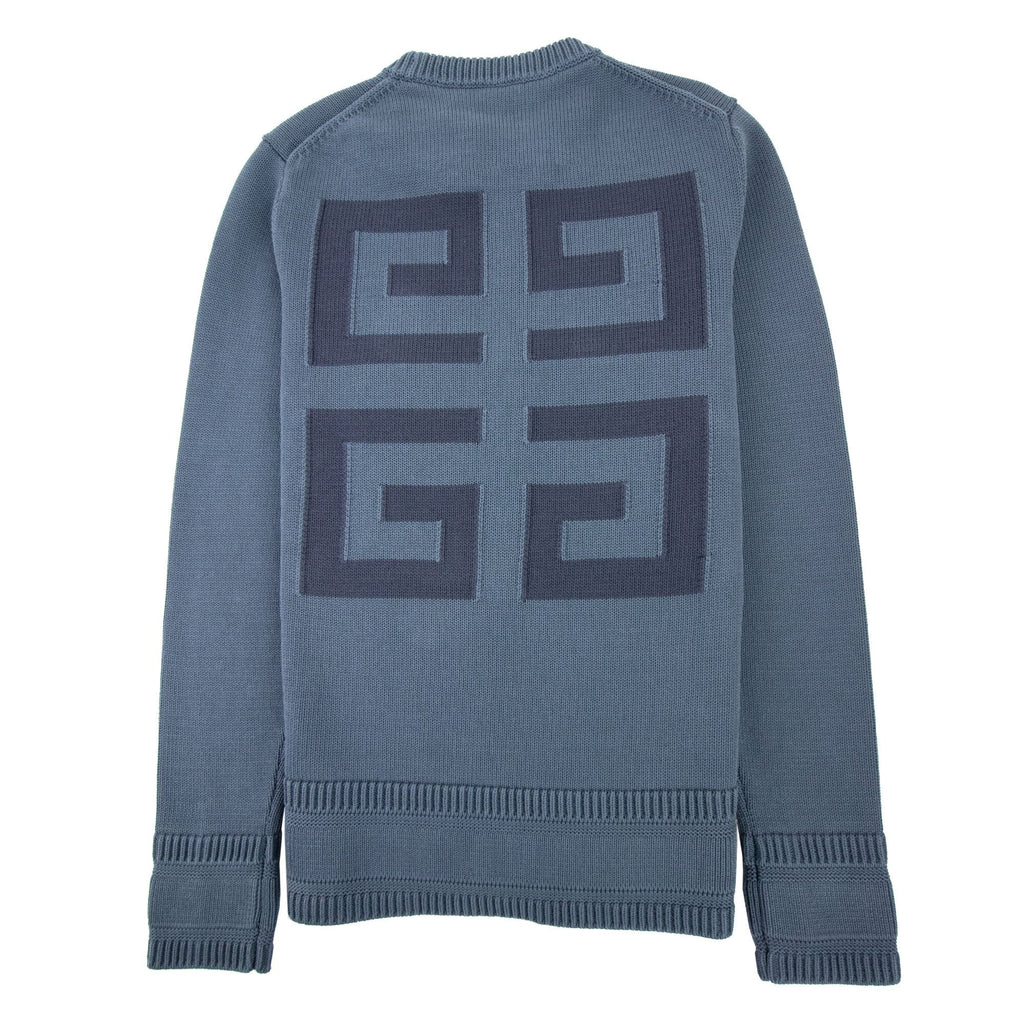 Givenchy 4g Cotton Knit Sweater Blue 464