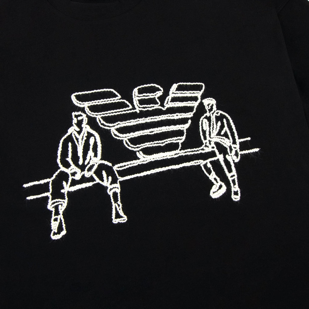 Emporio Armani Jersey T-shirt With Sketch Embroidery And Logo Black