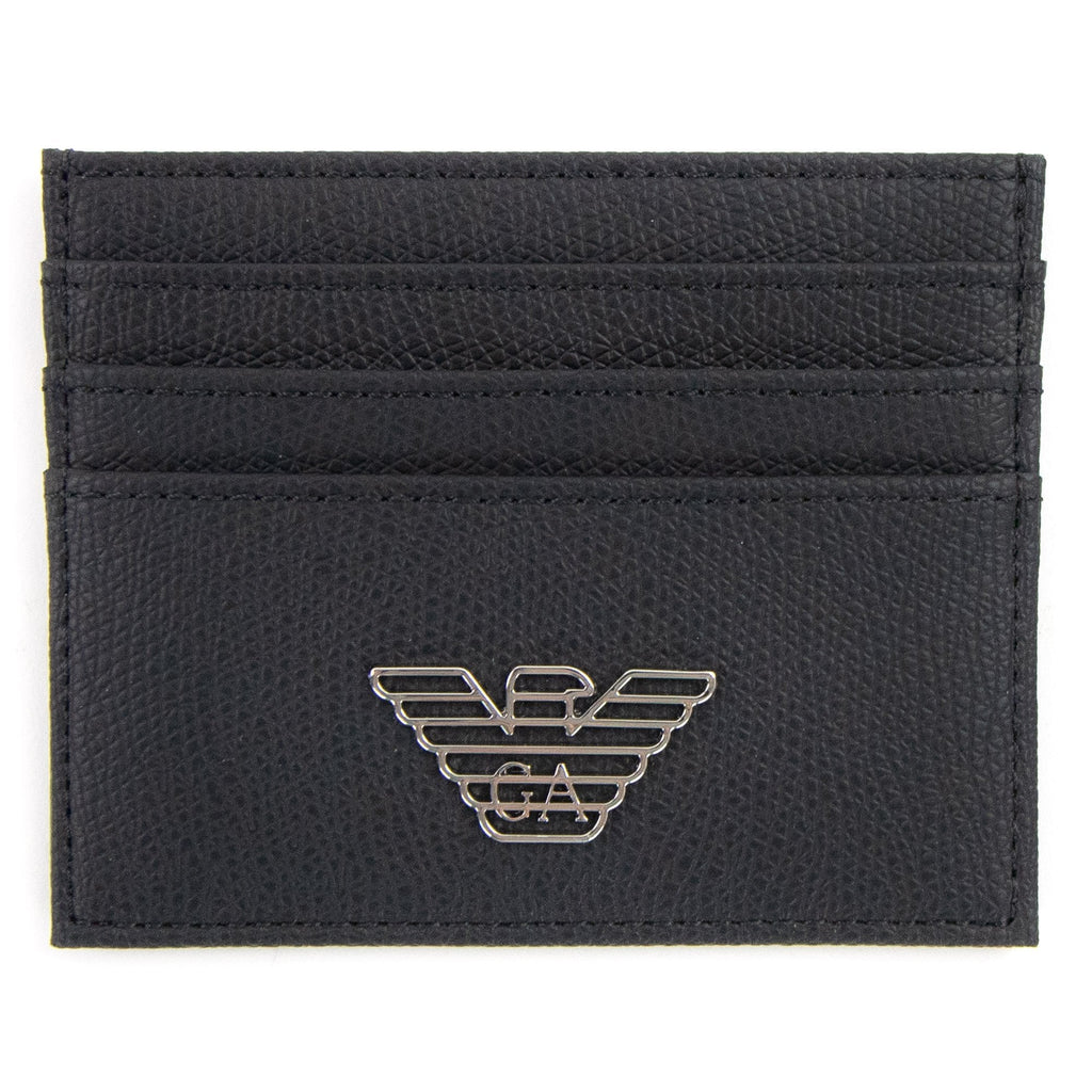 Emporio Armani Card Holder With Eagle Plaque Black