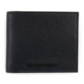Emporio Armani Tumbled Leather Wallet With Coin Purse Black