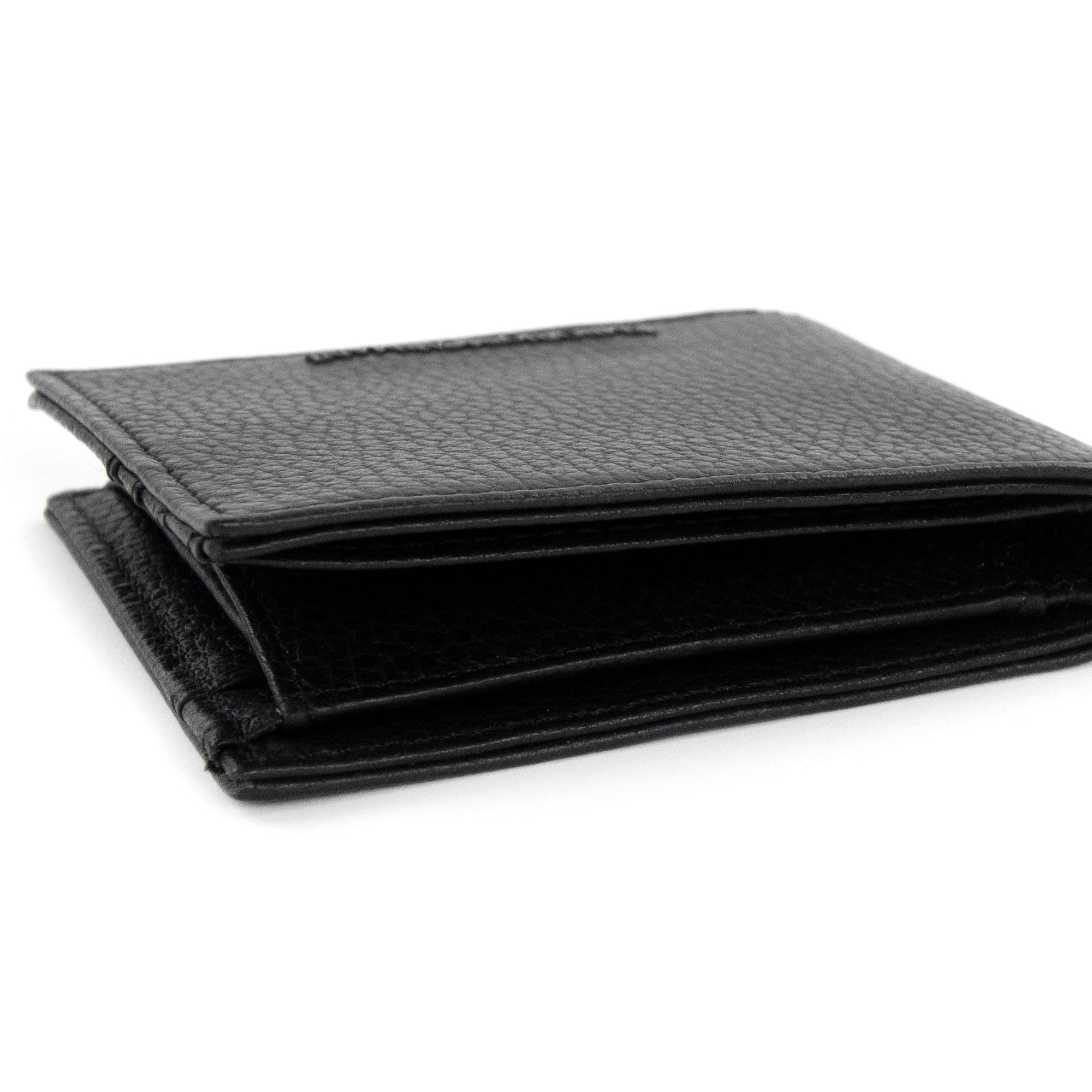 Emporio Armani Tumbled Leather Wallet With Coin Purse Black