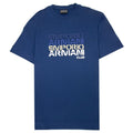Emporio Armani Tencel Blend T-shirt With Felt Lettering Navy