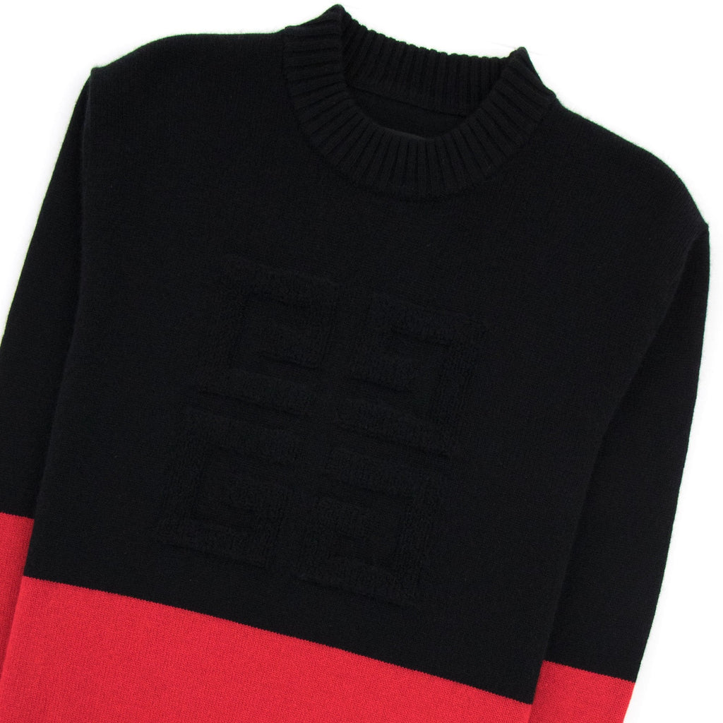 Givenchy 4g Colour Block Cashmere Jumper Black/Red 009