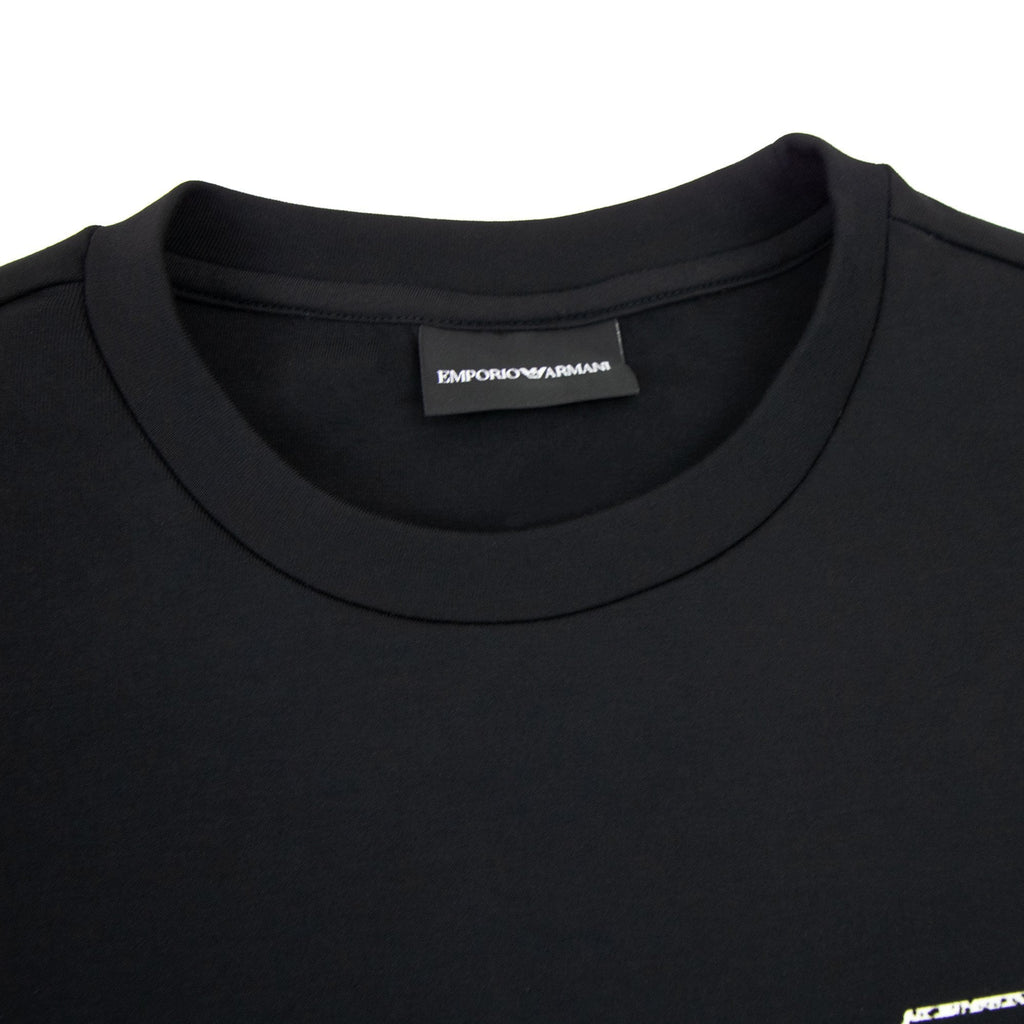Emporio Armani Double-jersey Sweatshirt With Graffiti Logo Print Black