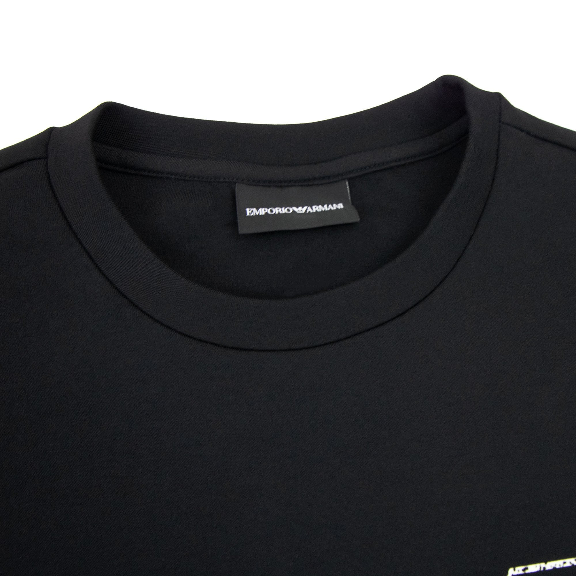 Emporio Armani Double-jersey Sweatshirt With Graffiti Logo Print Black