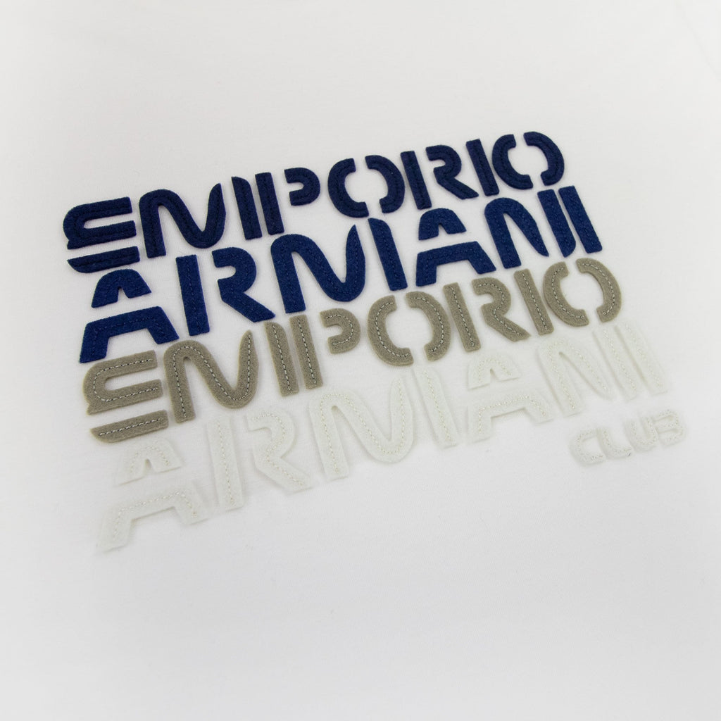 Emporio Armani Tencel Blend T-shirt With Felt Lettering White