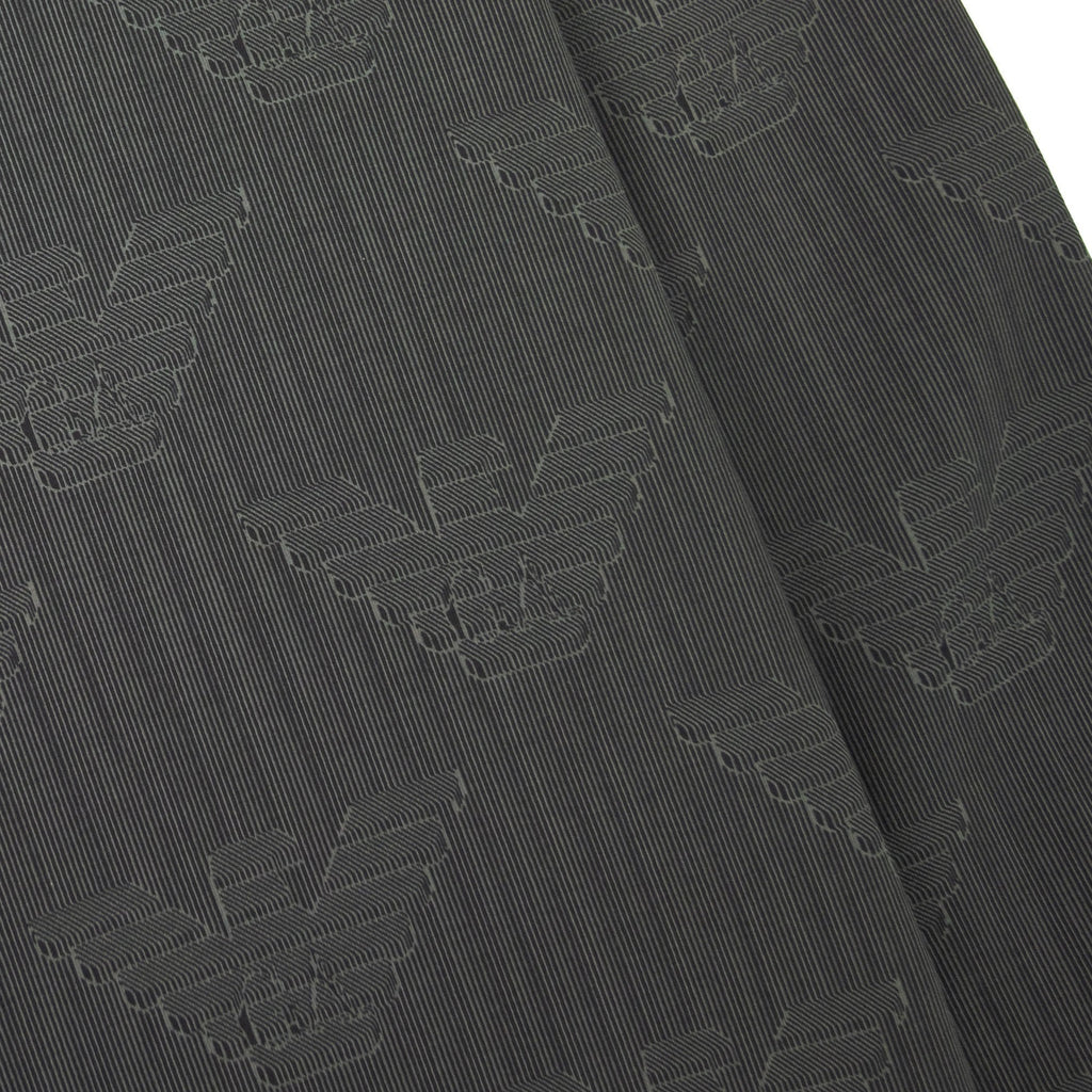 Emporio Armani Hooded Sweatshirt With All-over Op-art Eagle Grey