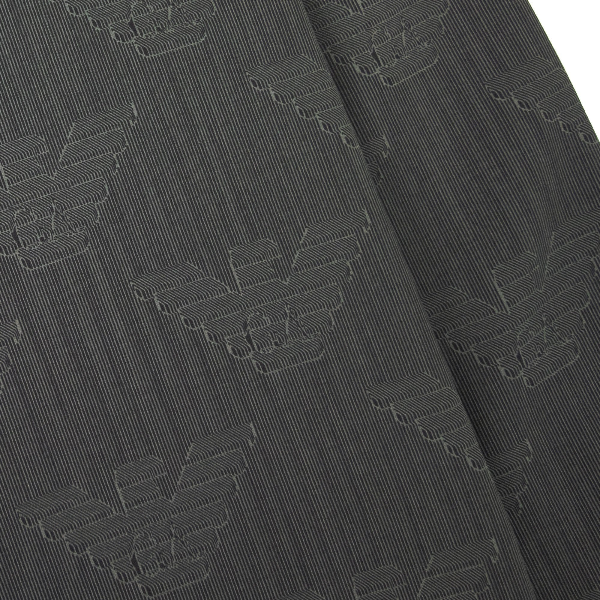 Emporio Armani Hooded Sweatshirt With All-over Op-art Eagle Grey