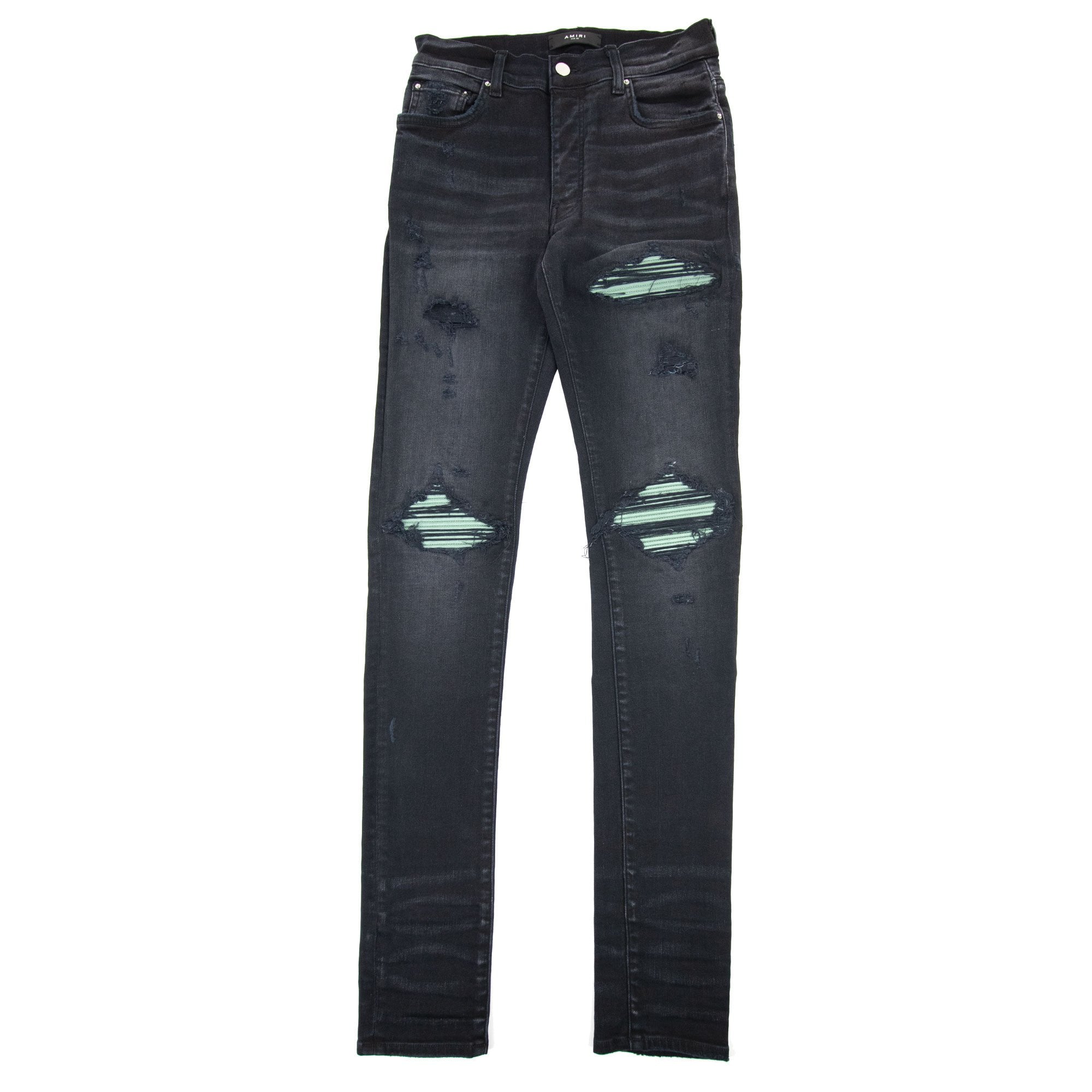 Amiri Mx1 Ultra Suede Slim-fit Stretch-denim Aged Black