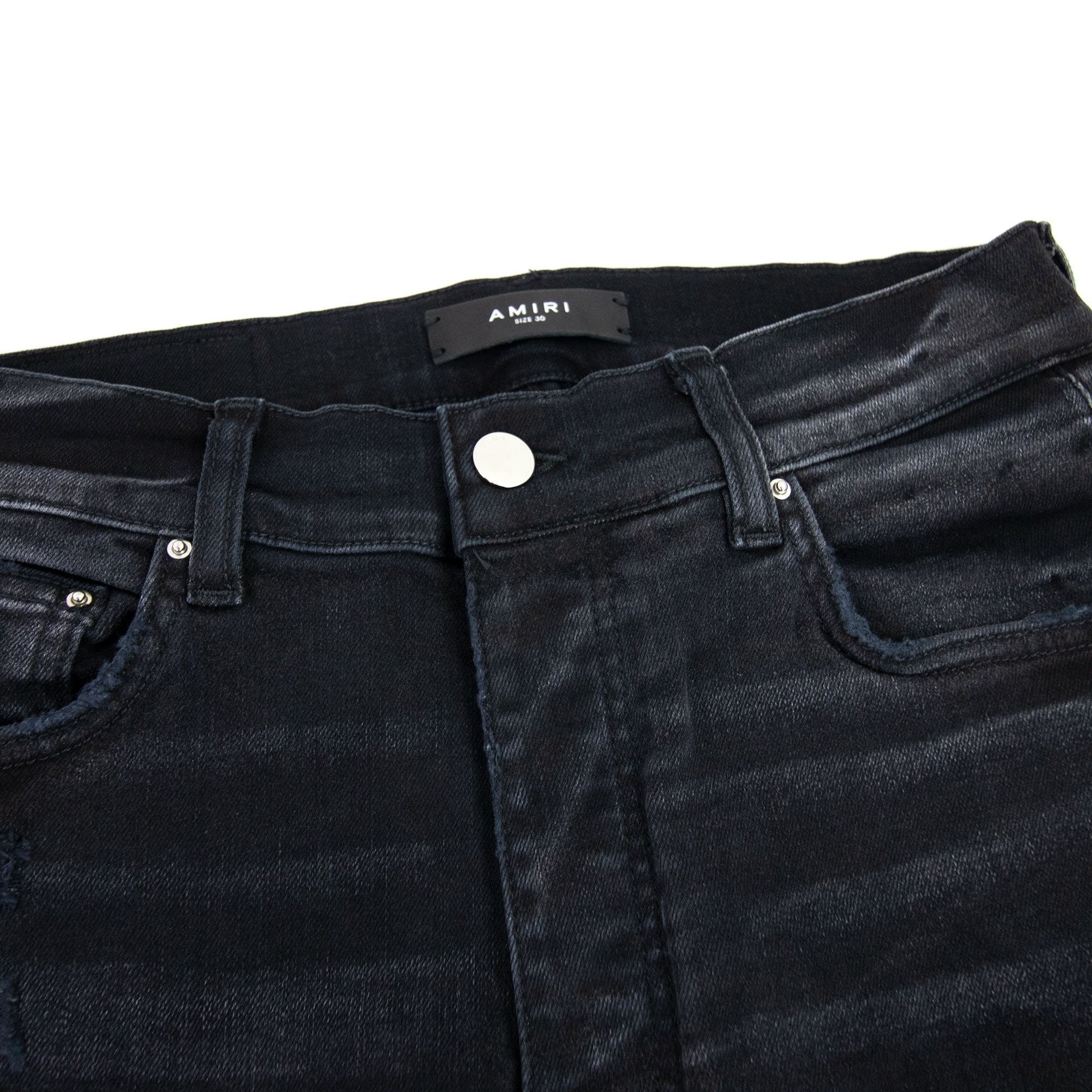 Amiri Mx1 Ultra Suede Slim-fit Stretch-denim Aged Black