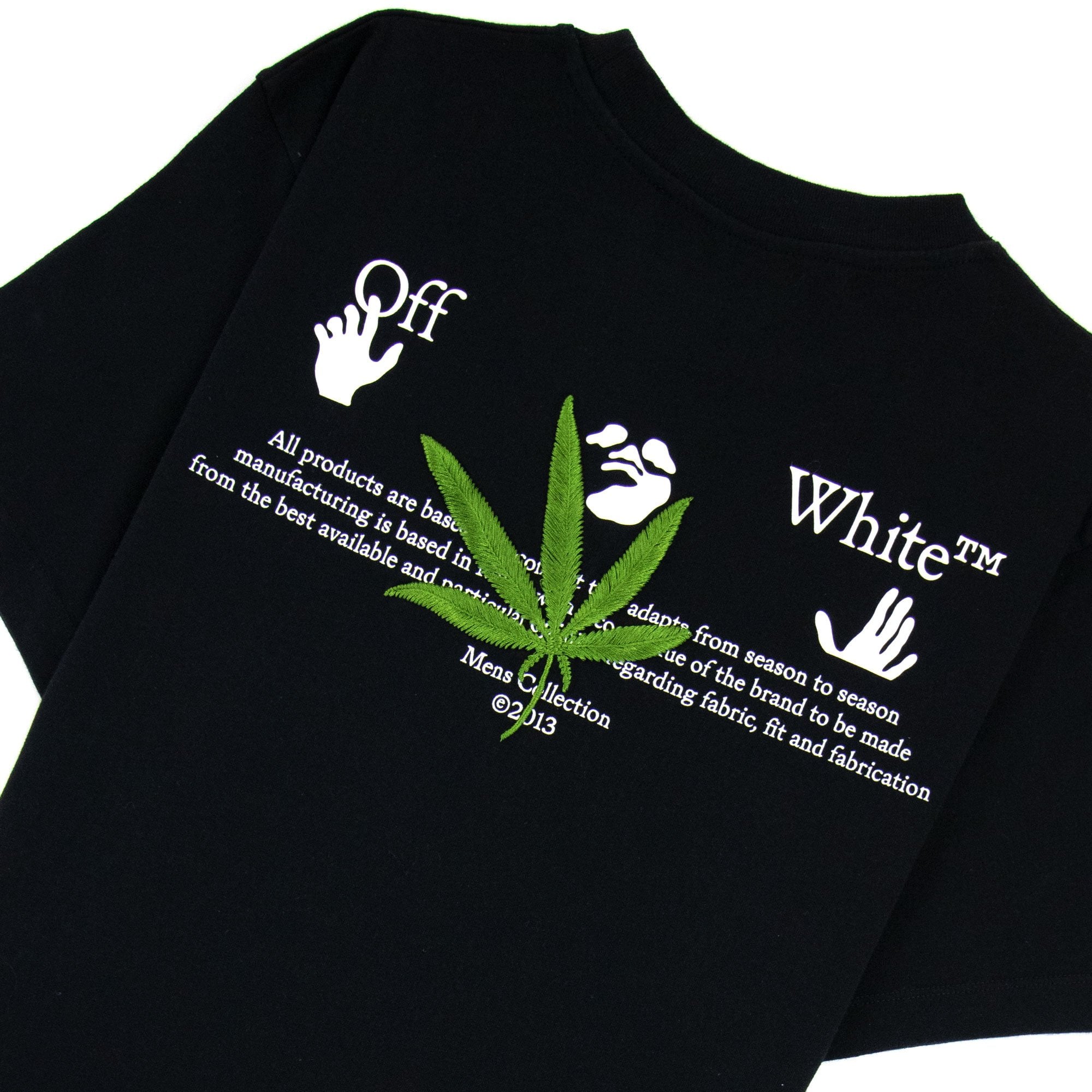 Off White High Weed Slim S/s T Shirt Black/green