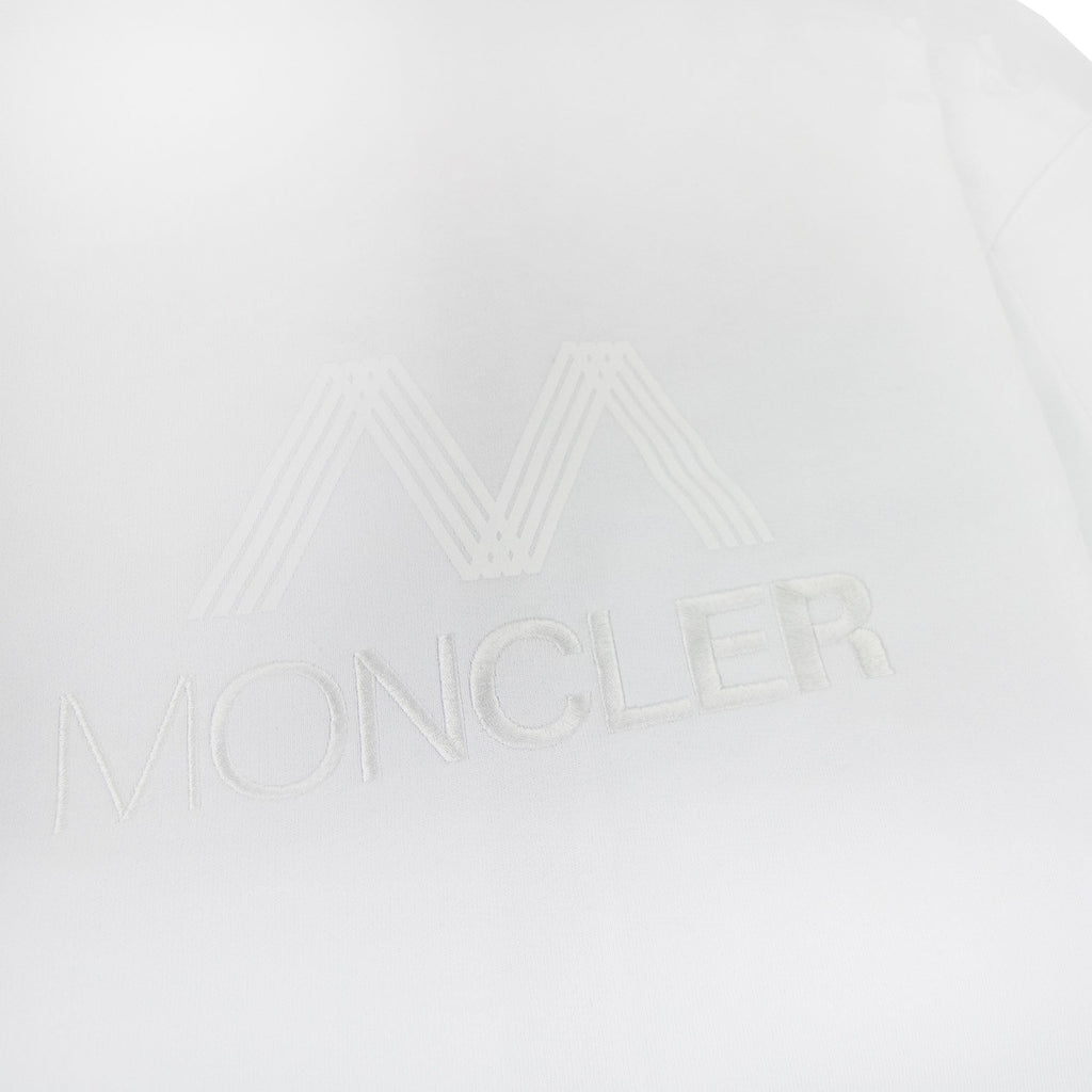 Moncler Tricolour Accent Zip-up Hoodie White