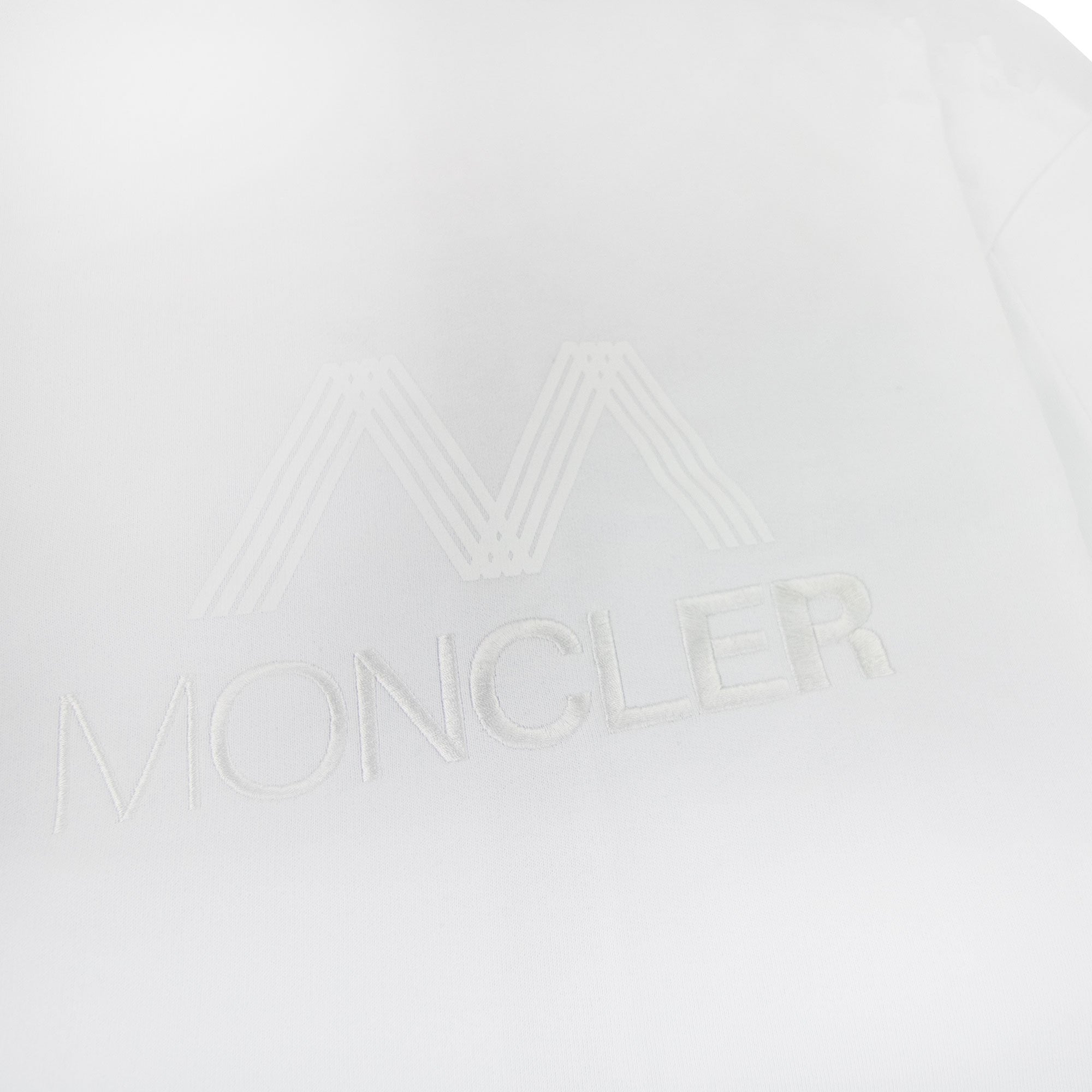 Moncler Tricolour Accent Zip-up Hoodie White