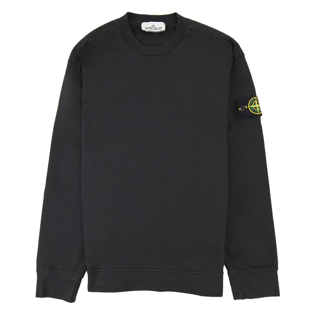 Stone Island Garment Dyed Heavy Cotton Sweater Black V0029