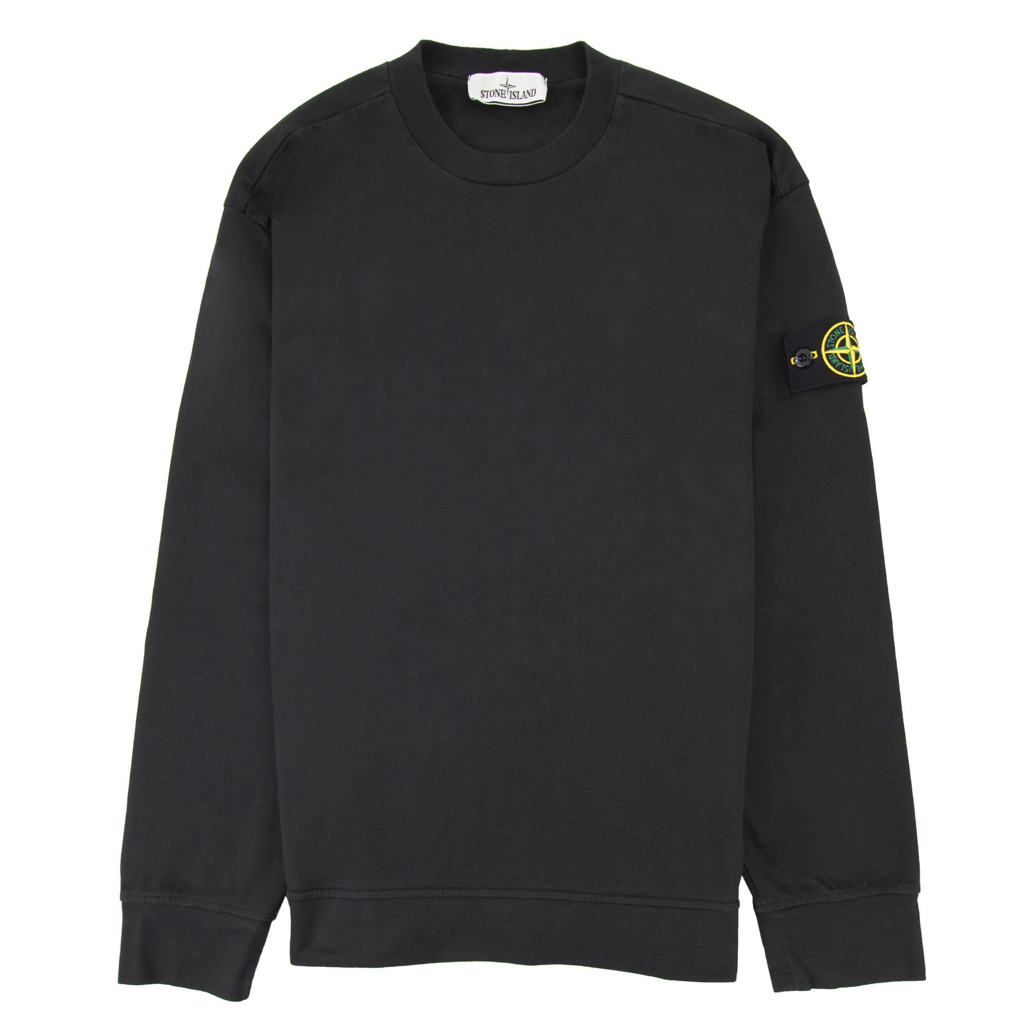 Stone Island Garment Dyed Heavy Cotton Sweater Black V0029