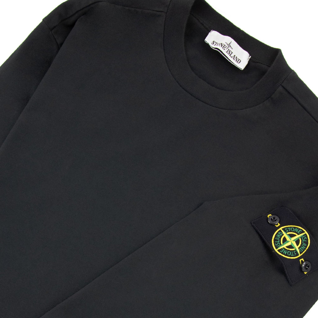 Stone Island Garment Dyed Heavy Cotton Sweater Black V0029