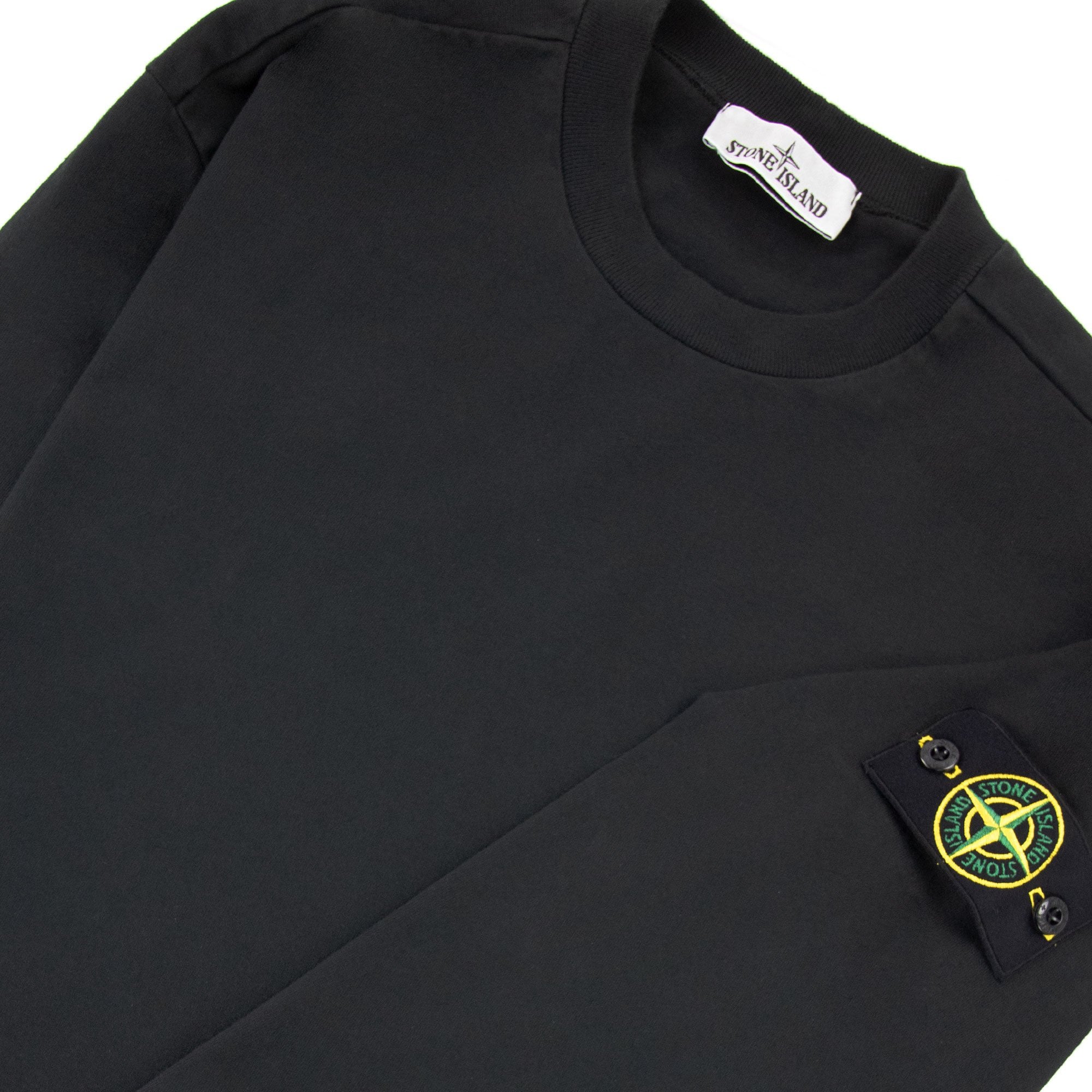 Stone Island Garment Dyed Heavy Cotton Sweater Black V0029