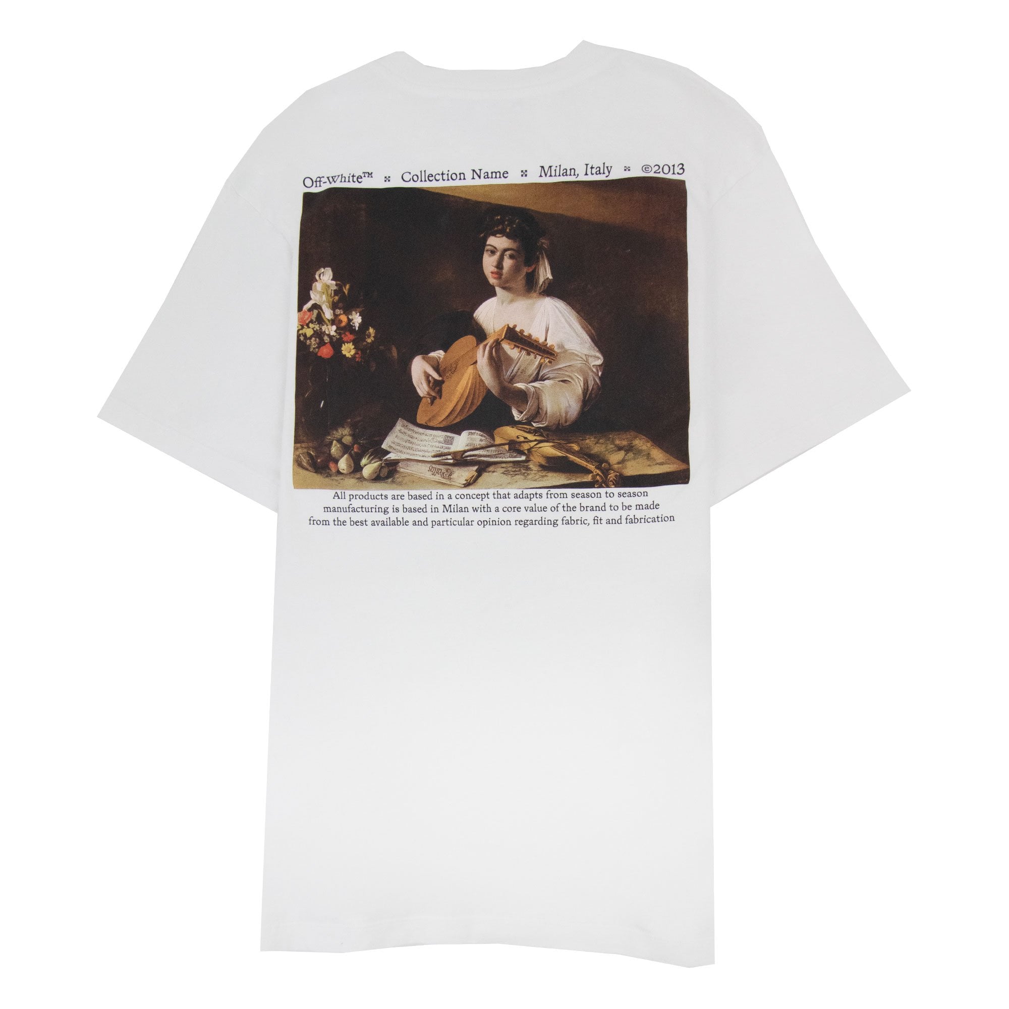 Off White Caravage Lute Slim S/s T Shirt White/black