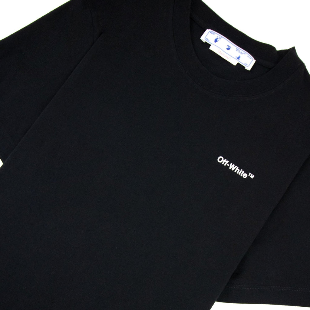 Off White Wave Diag Slim S/s T Shirt Black/white