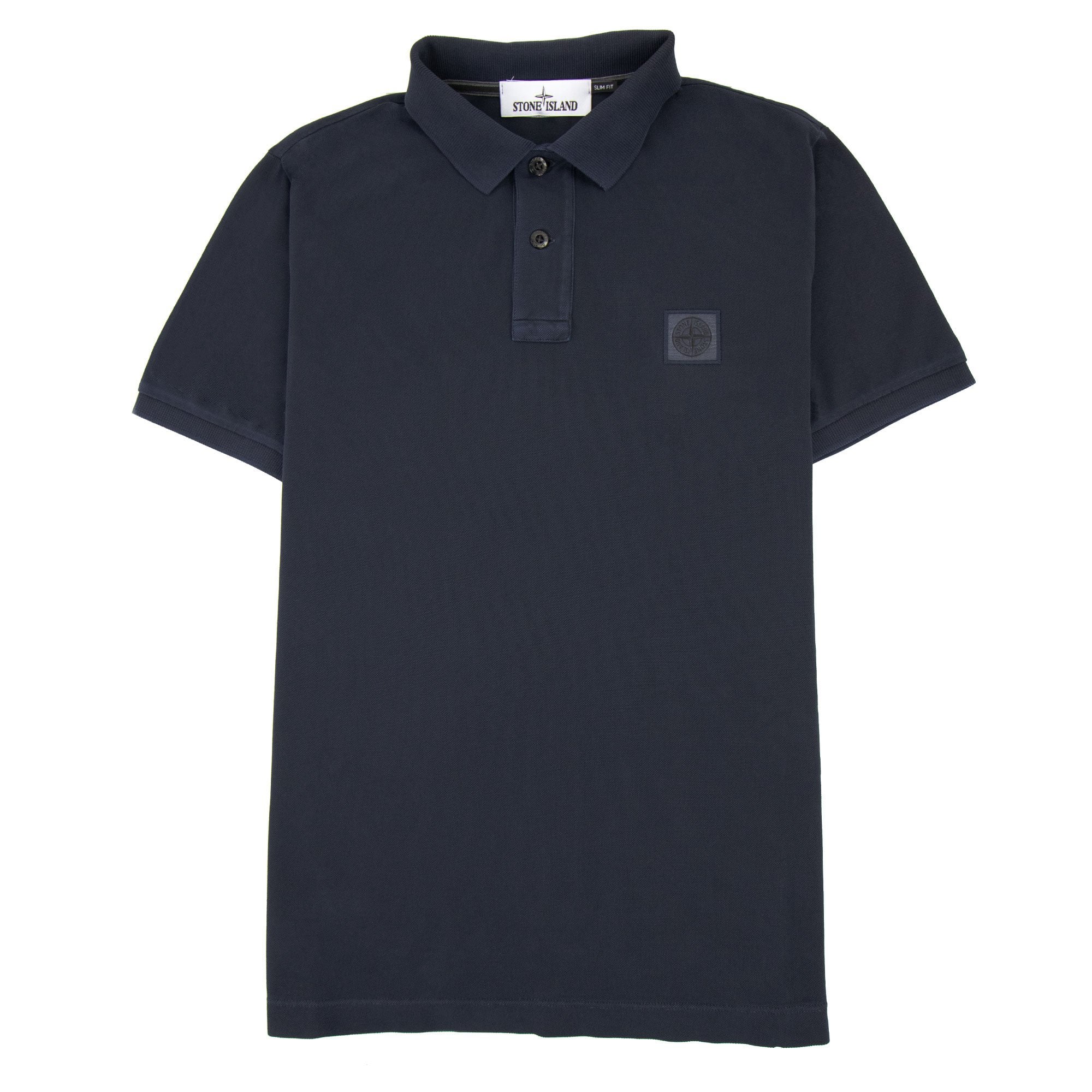 Stone Island Slim Fit Patch Polo Navy Blue V0024