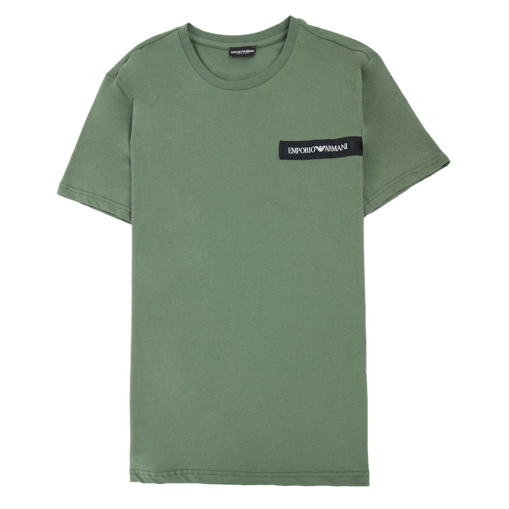 Emporio Armani Crew Neck Logo T Shirt Khaki