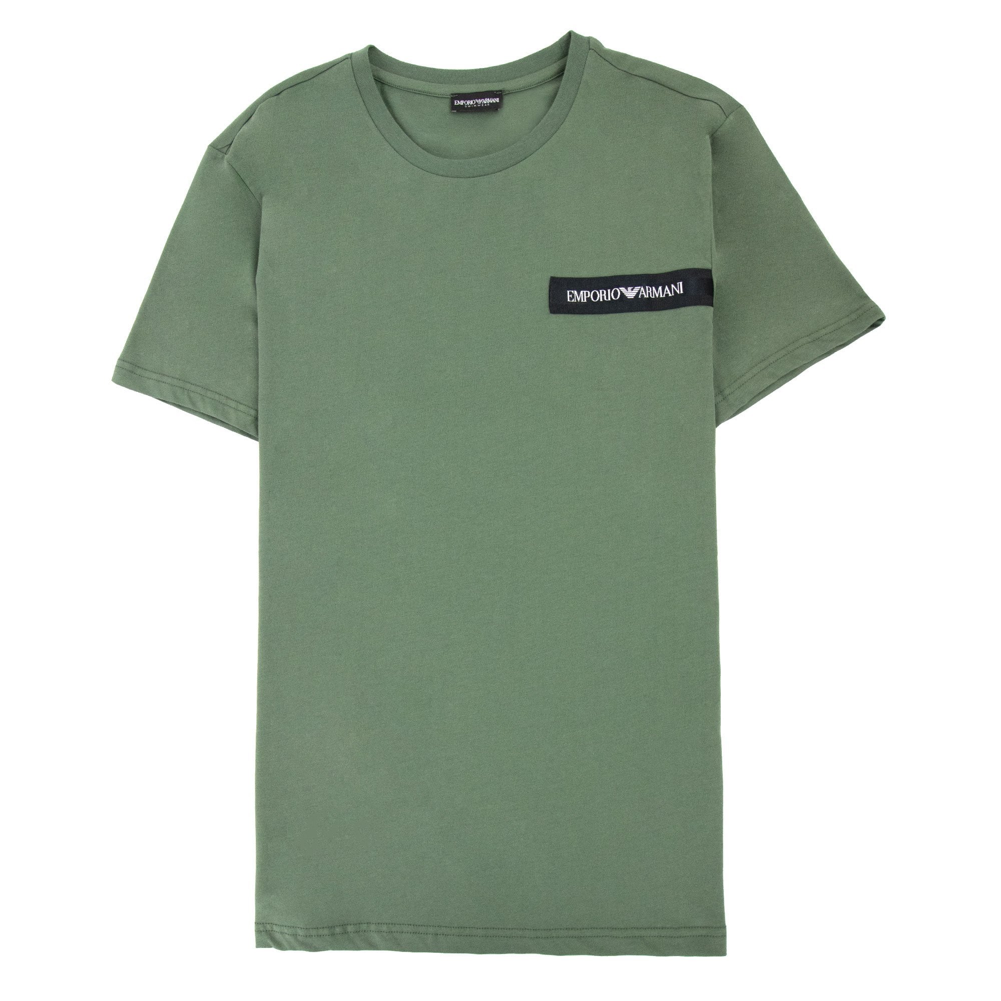 Emporio Armani Crew Neck Logo T Shirt Khaki