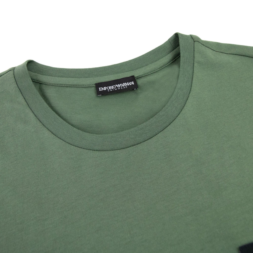 Emporio Armani Crew Neck Logo T Shirt Khaki