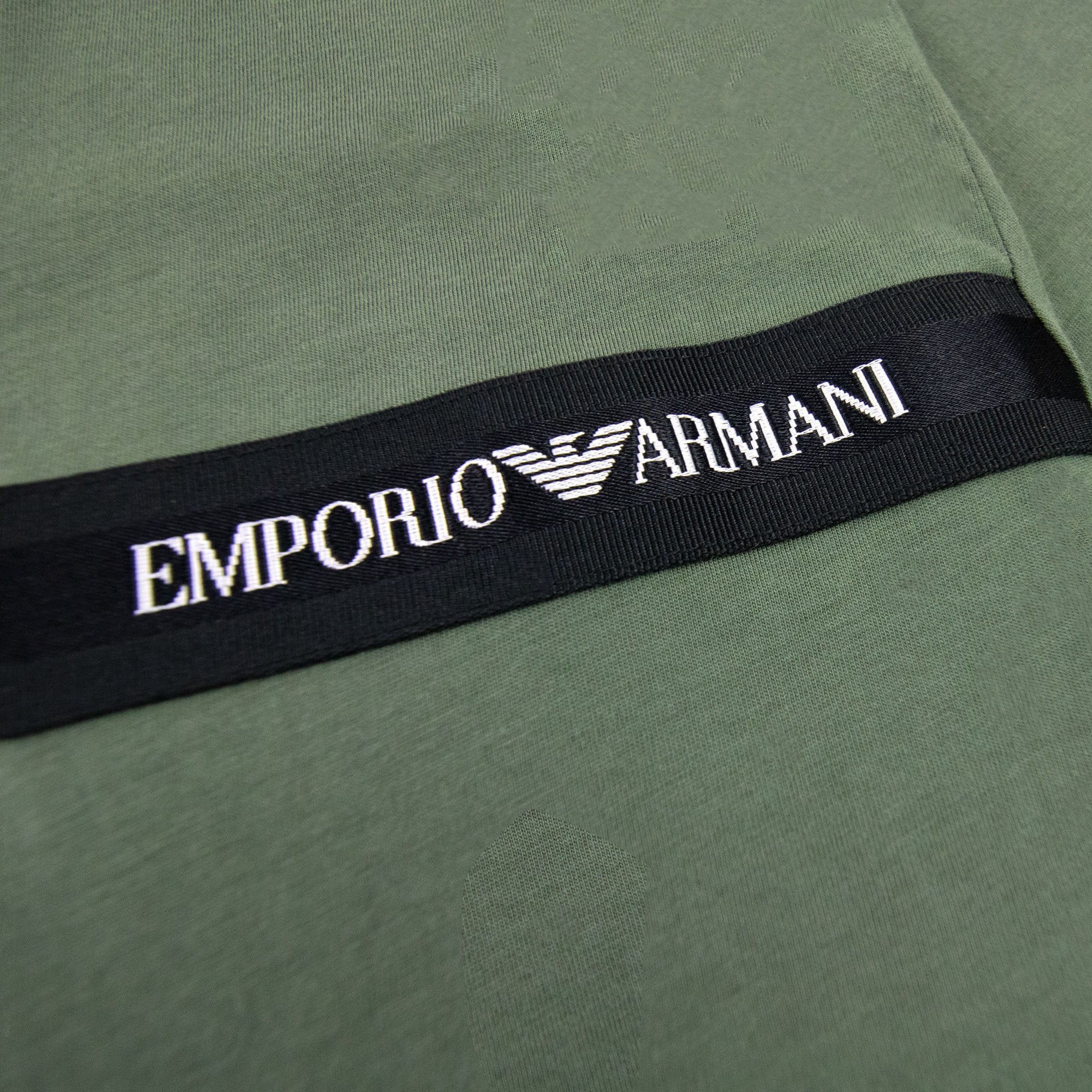 Emporio Armani Crew Neck Logo T Shirt Khaki