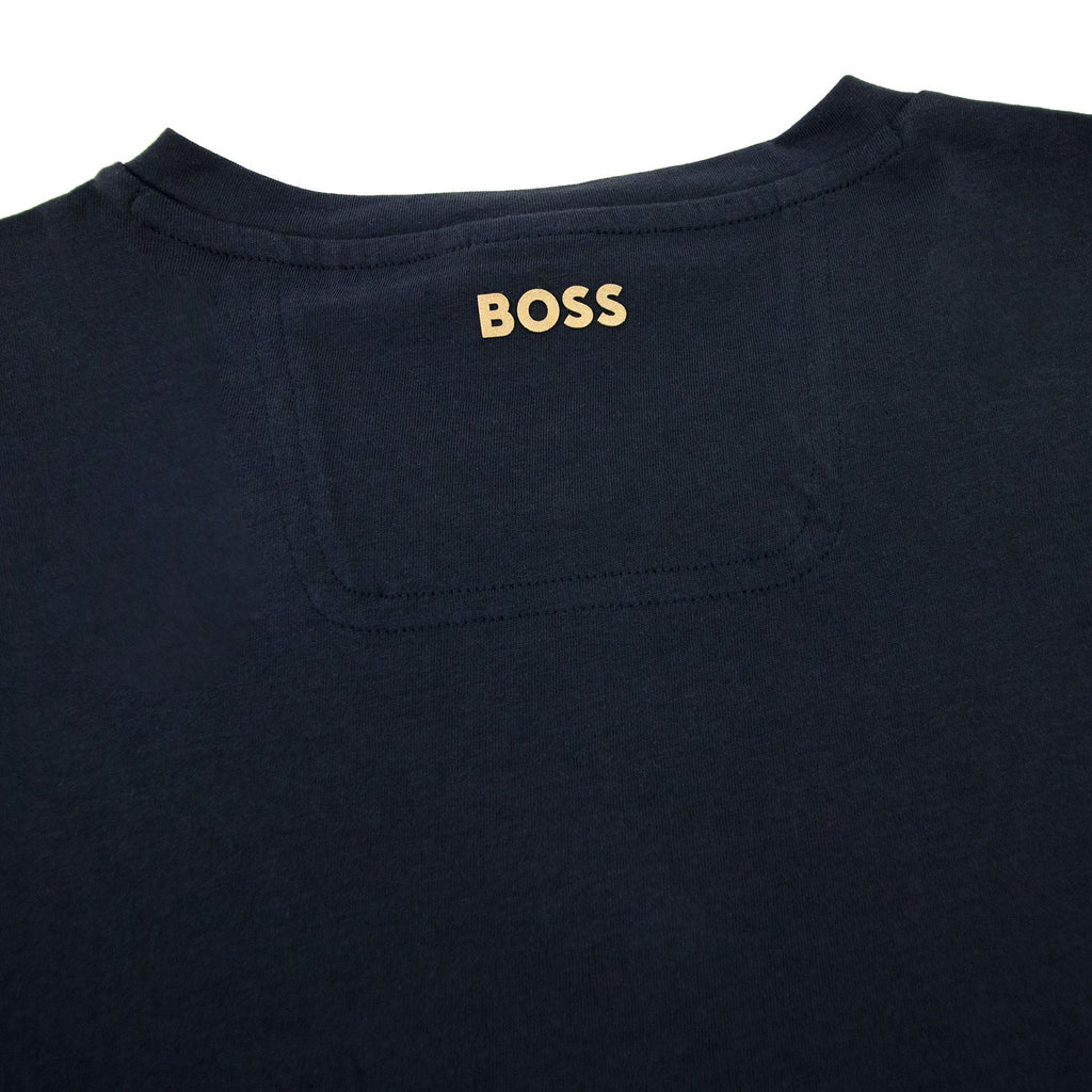 Hugo Boss Tee 1 Colour Block Logo T Shirt Dark Navy 402