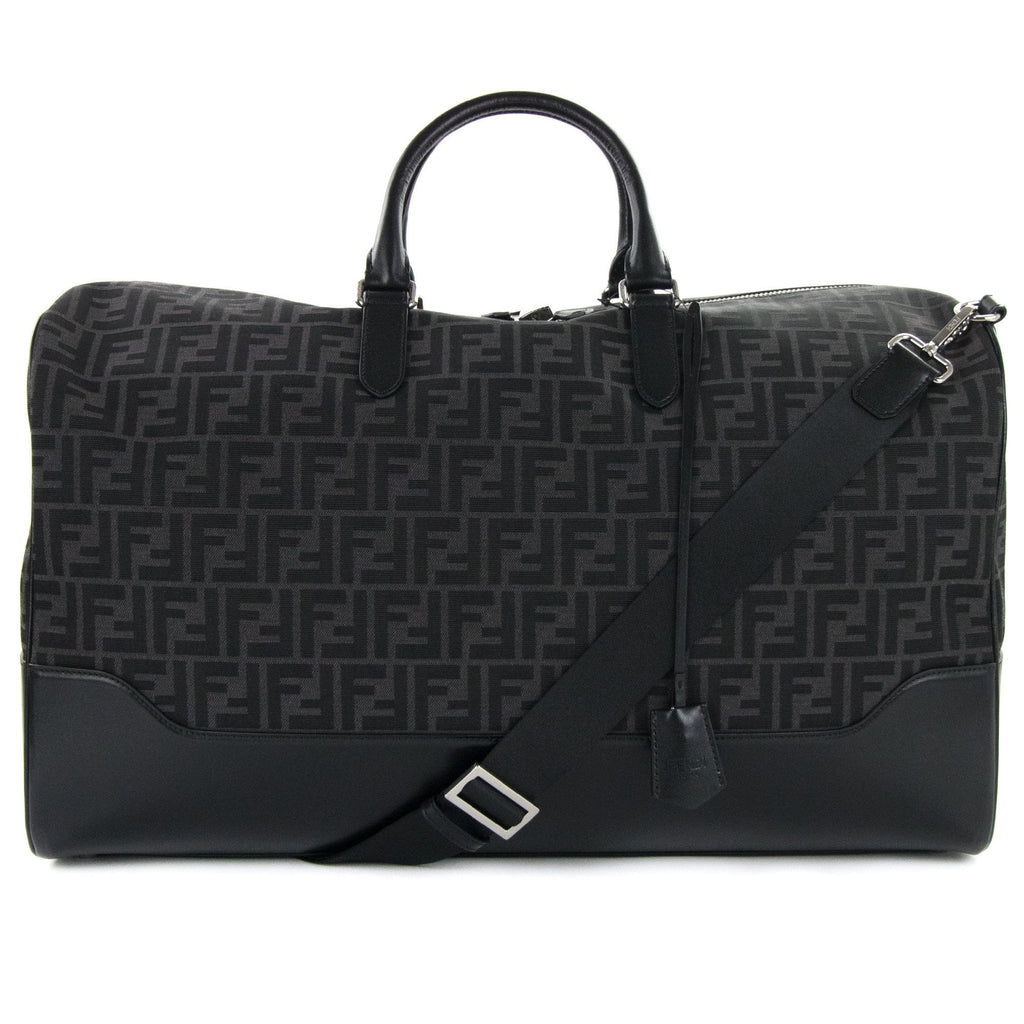 Fendi Ff Jacquard Duffel Bag Black