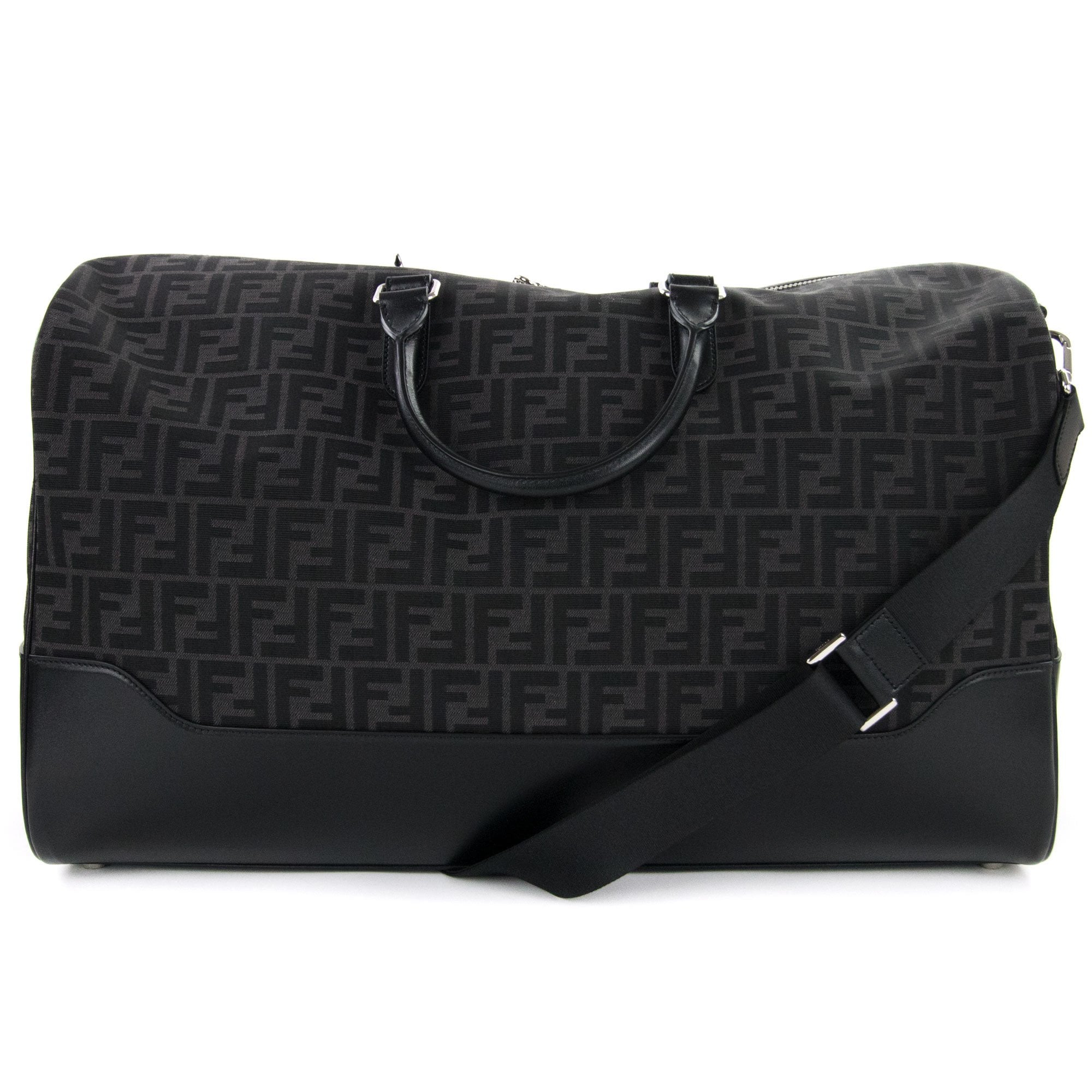 Fendi Ff Jacquard Duffel Bag Black