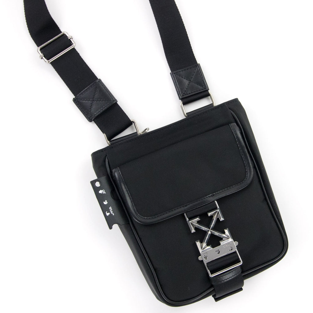 Off White Arrow Tuc Nyl Cross Body Bag Black