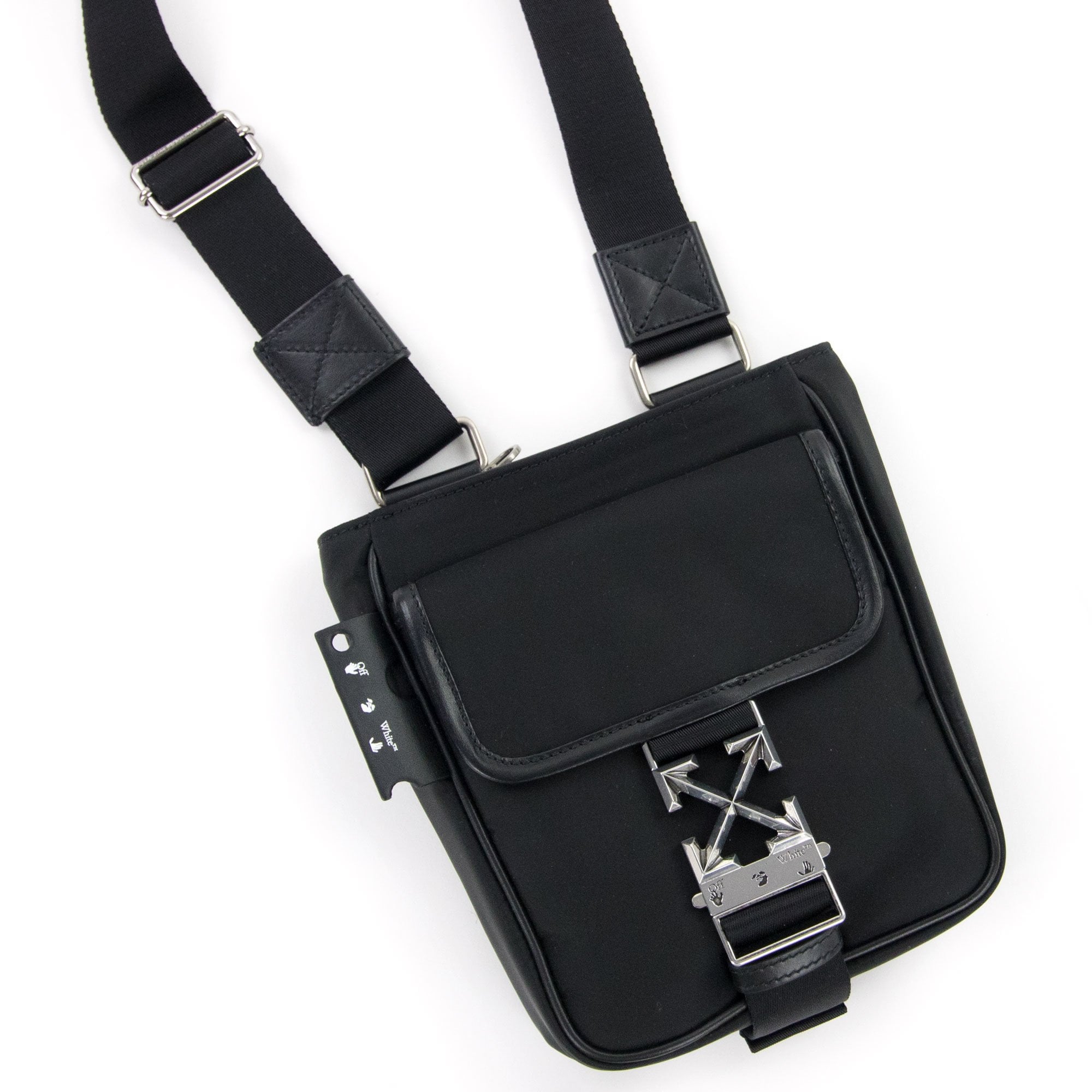 Off White Arrow Tuc Nyl Cross Body Bag Black