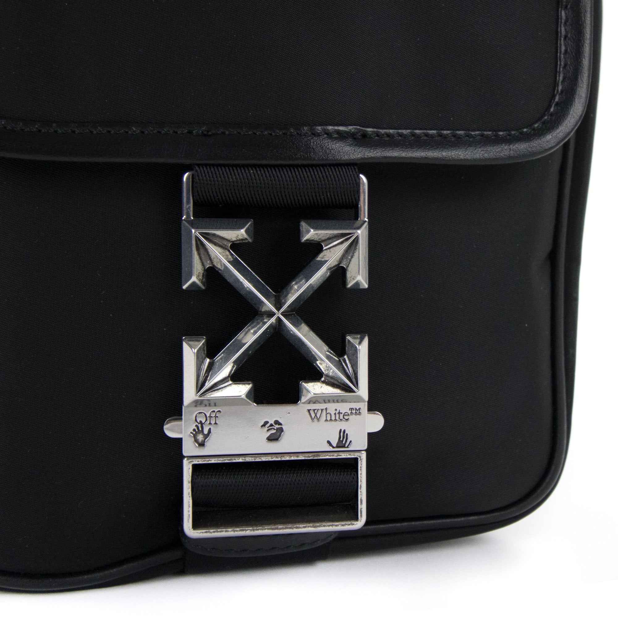 Off White Arrow Tuc Nyl Cross Body Bag Black