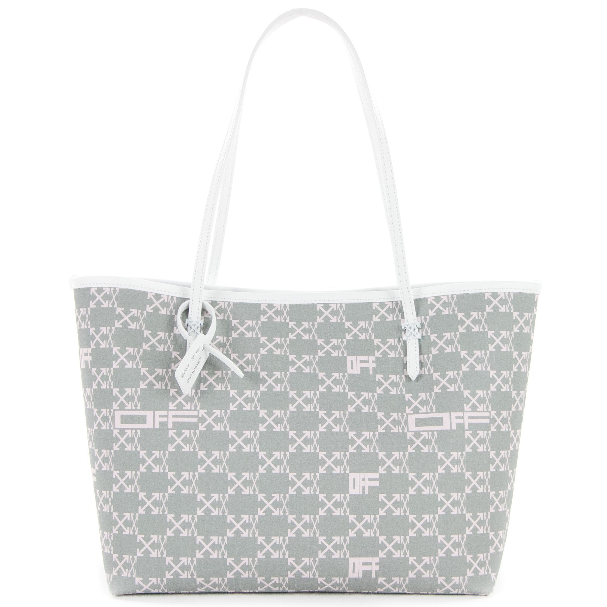 Off White Day Off Tote 33 Monogram Shoulder Bag Grey Pink
