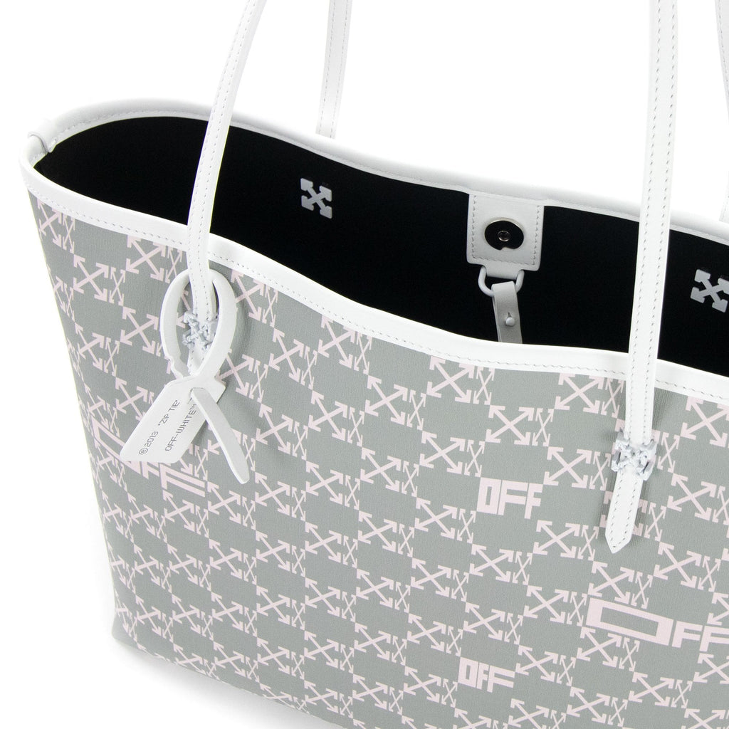 Off White Day Off Tote 33 Monogram Shoulder Bag Grey Pink