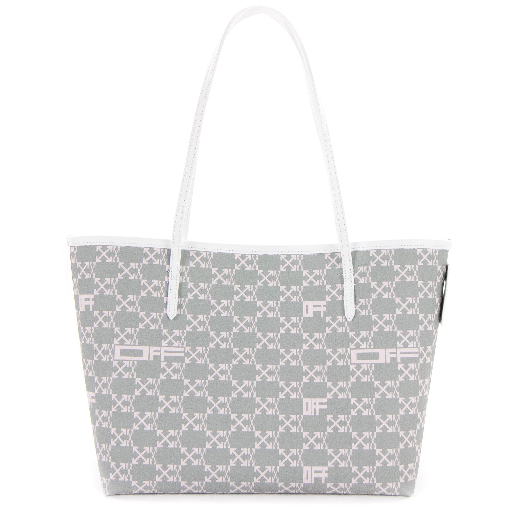 Off White Day Off Tote 33 Monogram Shoulder Bag Grey Pink