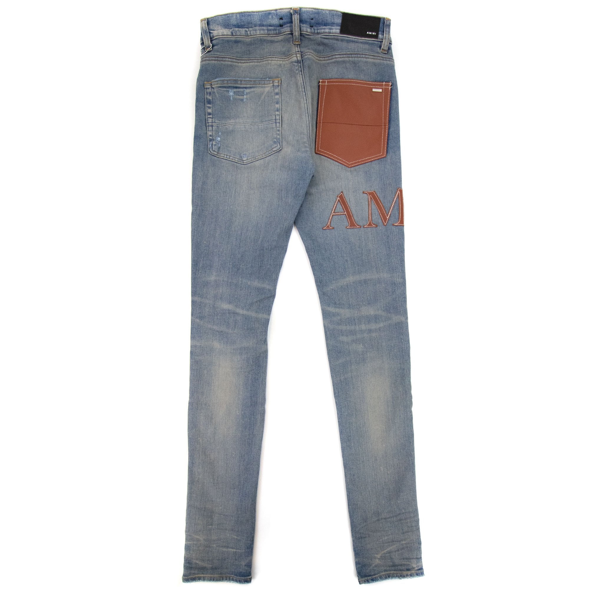 Amiri Leather Stitch Logo Jean Denim | ONU – Onu