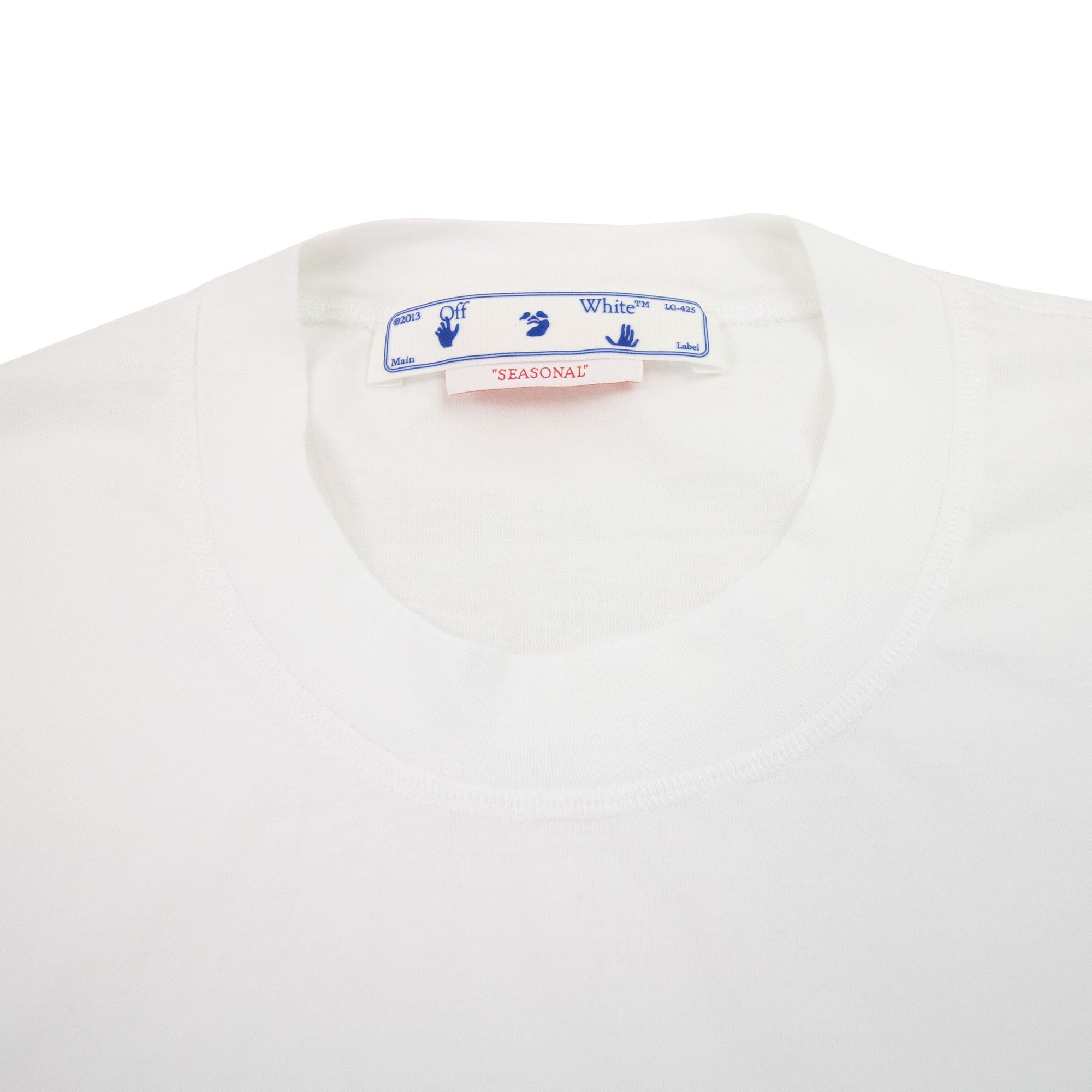 Off White Women Geometric Logo Cropped T Shirt White Multi
