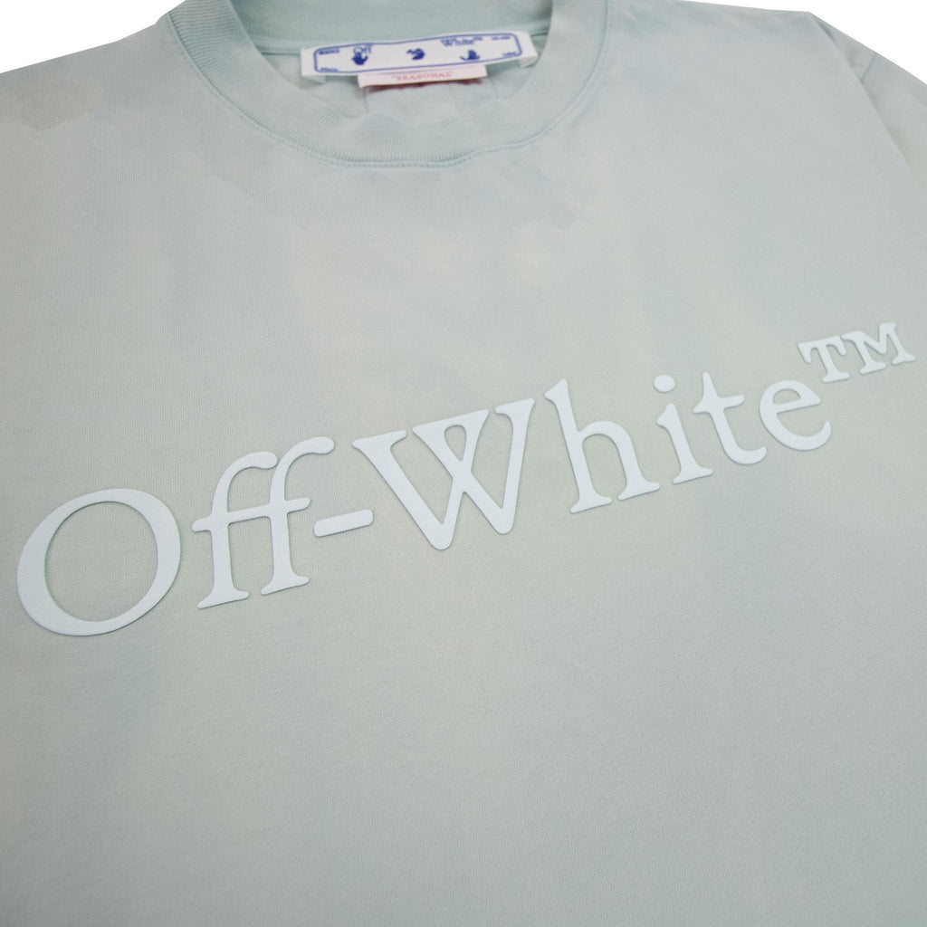 Off White Women Laundry Cropped T Shirt Light Blue