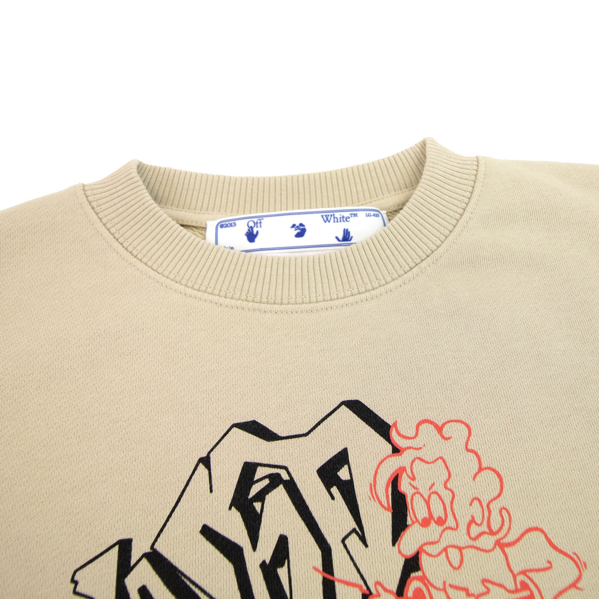 Off White Graff Outline Over Crewneck Sweatshirt Dark Sand/black