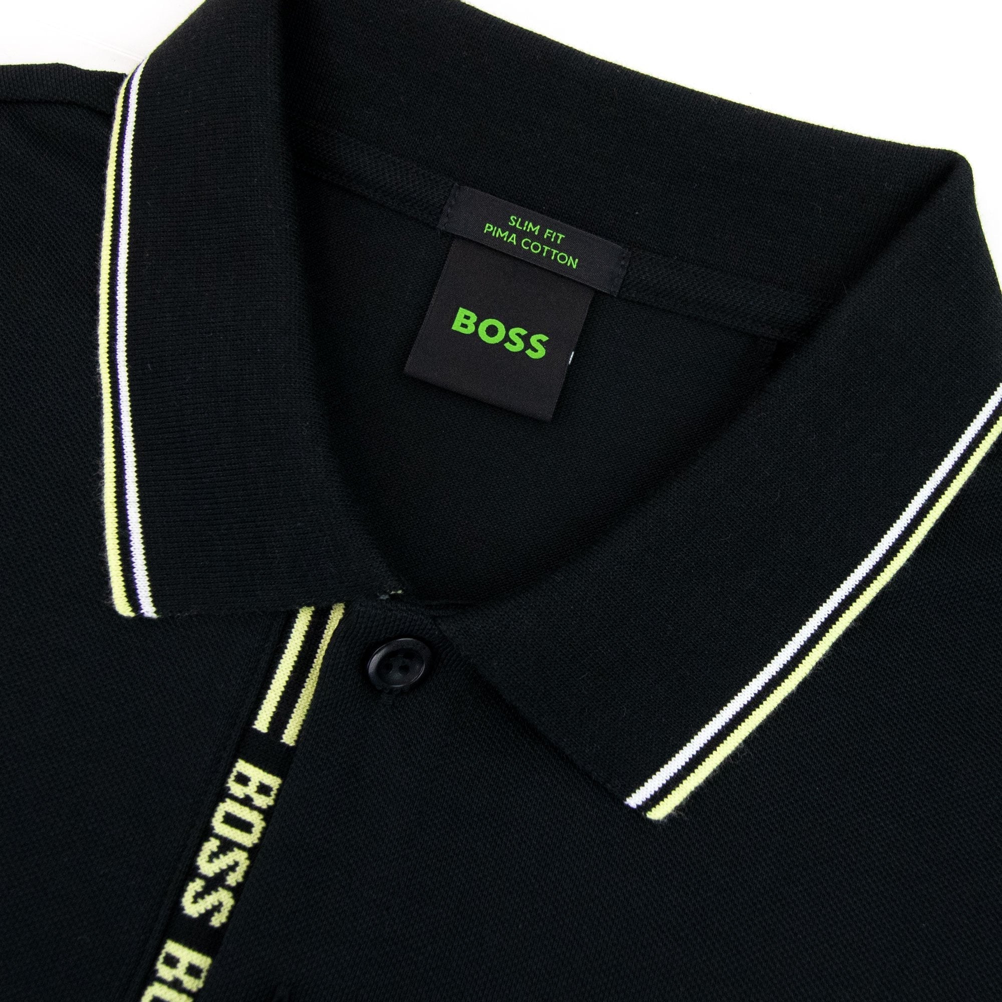 Hugo Boss Paule 4 Slim Fit Branded Placket Polo Black 001