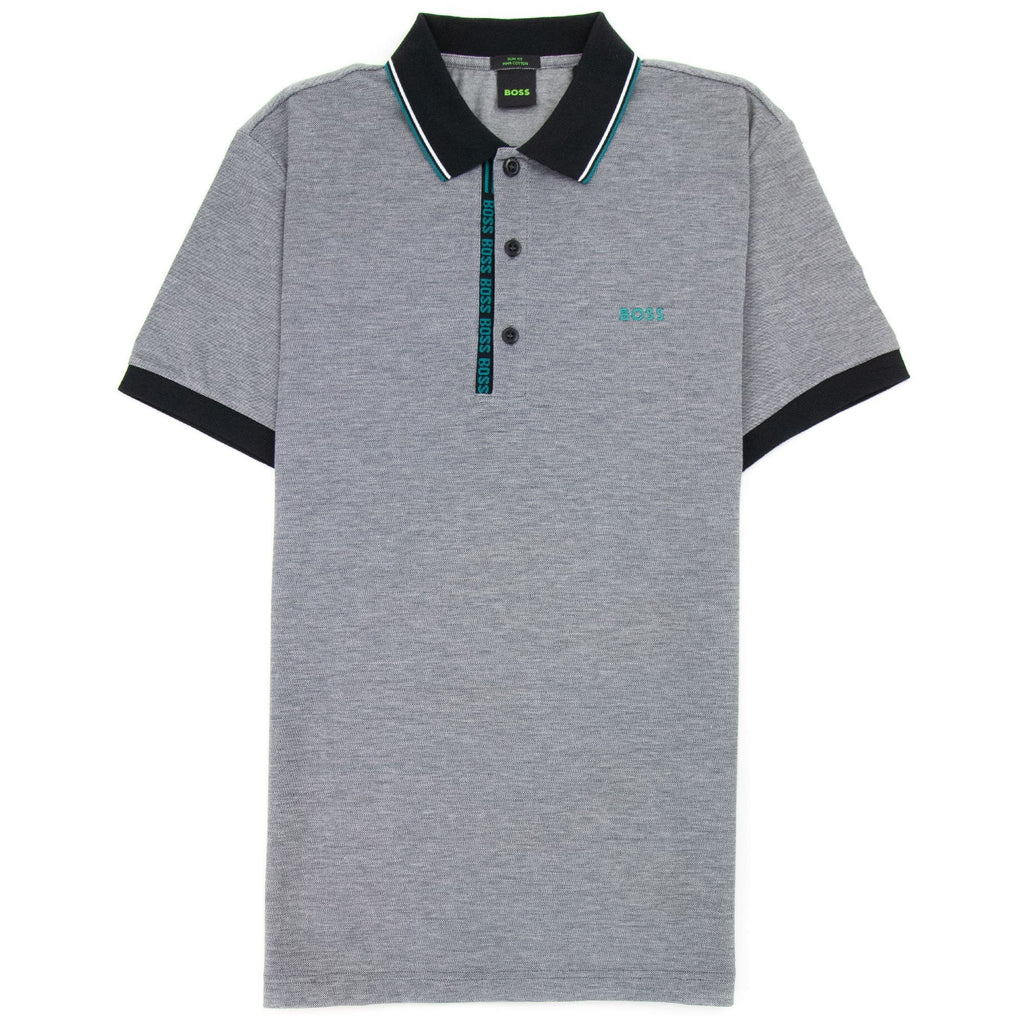 Hugo Boss Paule 4 Slim Fit Branded Placket Polo Grey 002