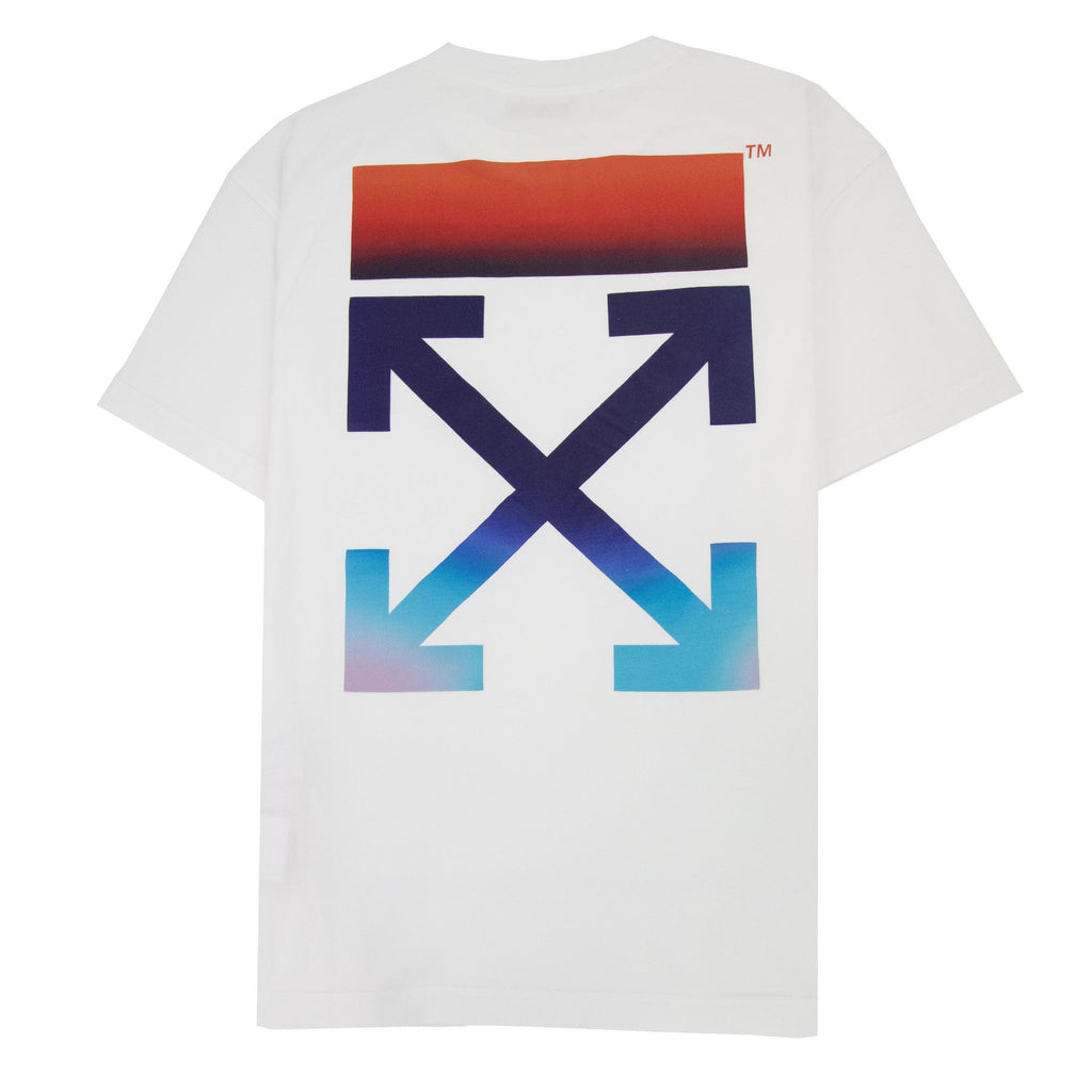 Off White Women Blue Red Arrow Casual T Shirt White Multi