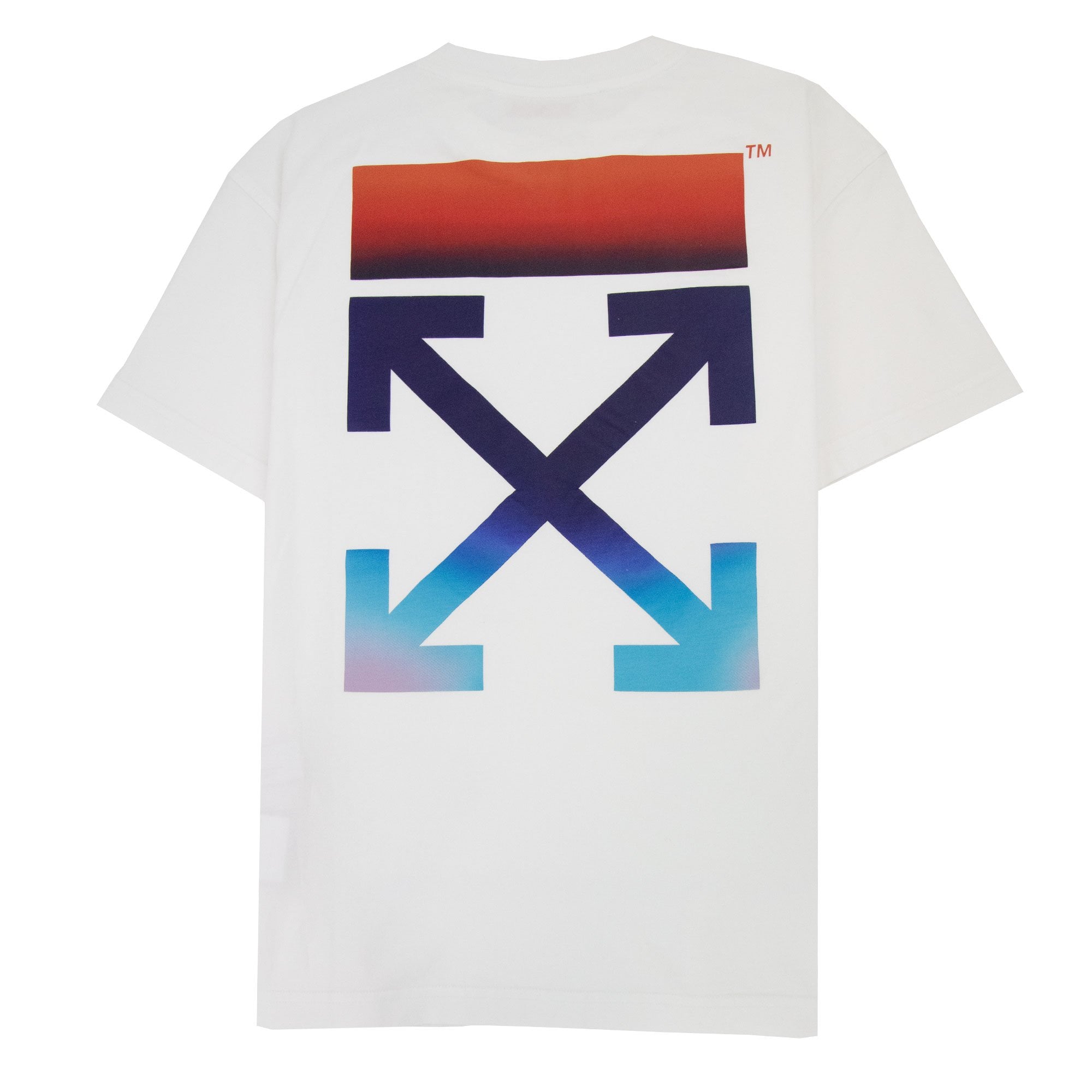 Off White Women Blue Red Arrow Casual T Shirt White Multi